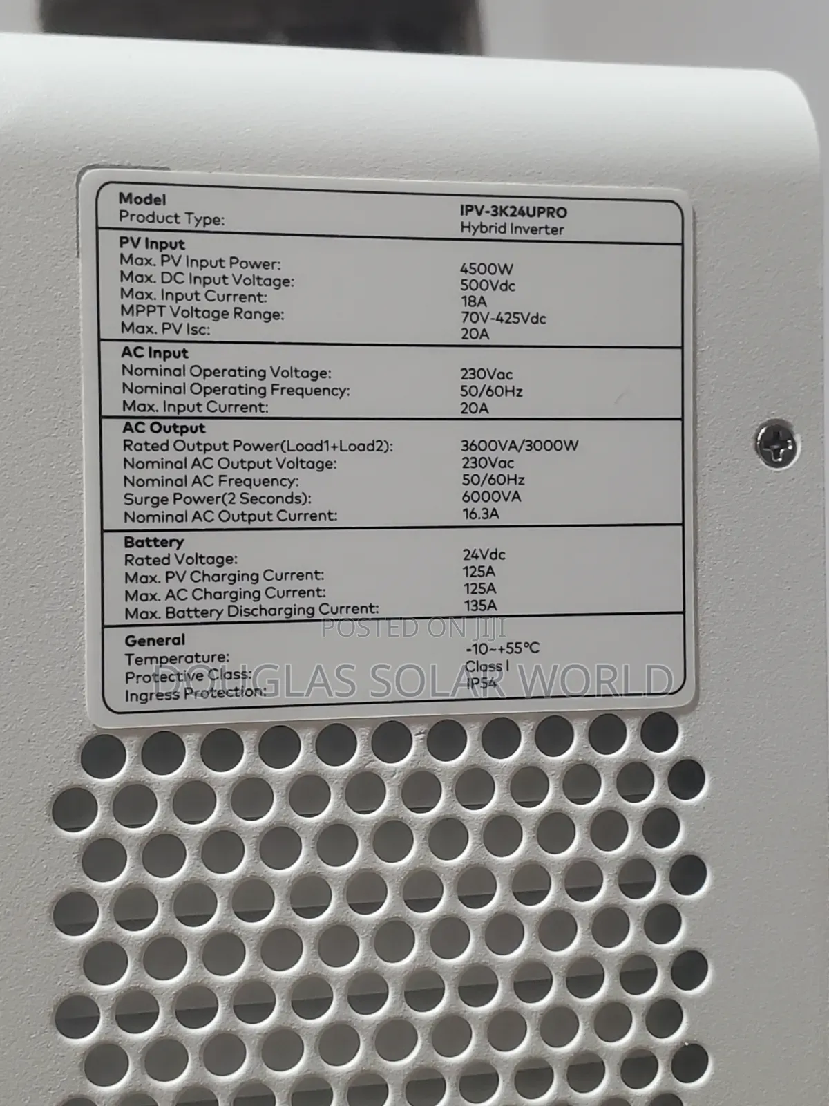 Itel 3kva 24v Hybrid Solar Inverter (Model: Ipv-3k24upro)