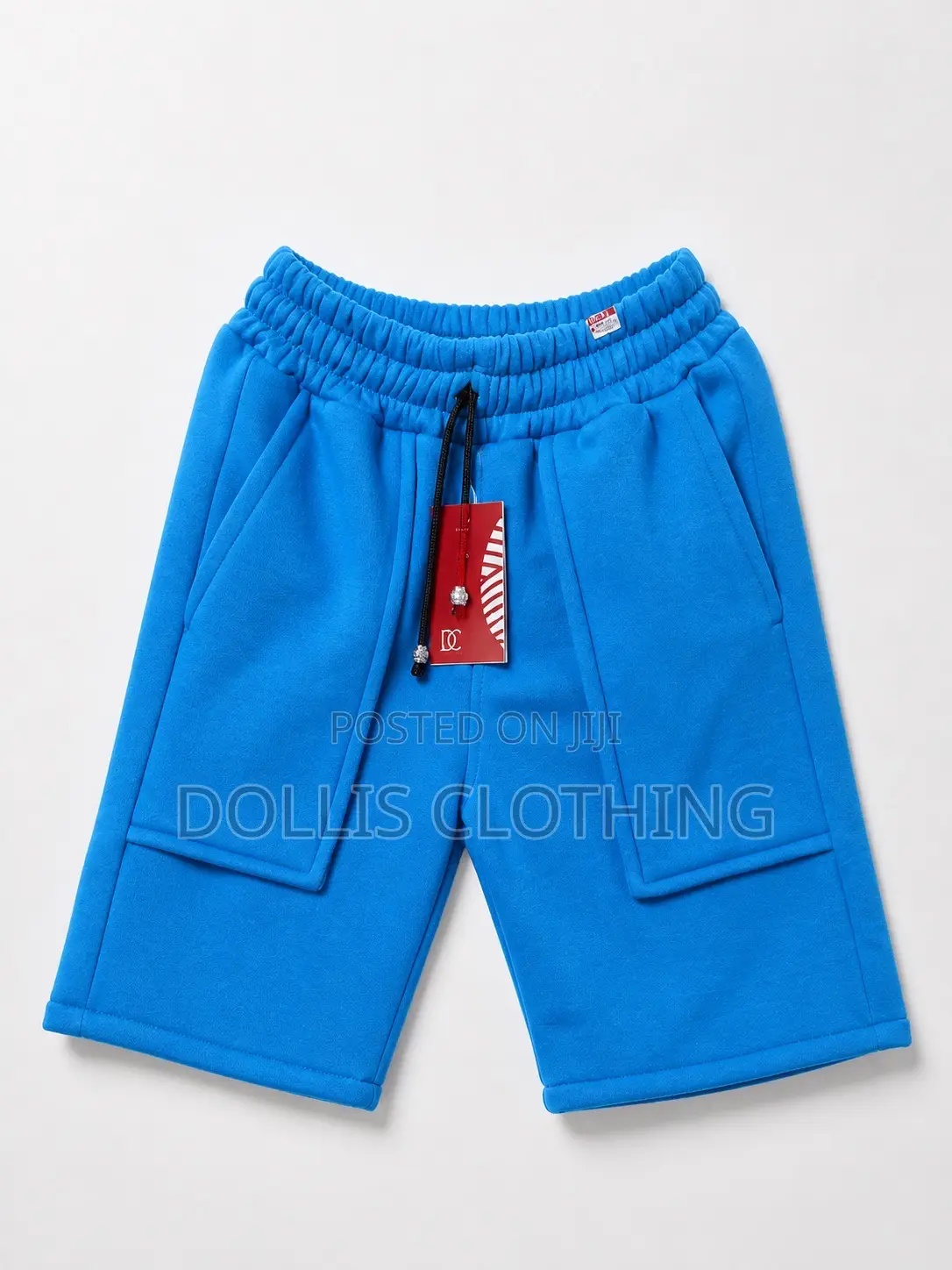 Premium Sky Blue Fleece Cargo Shorts