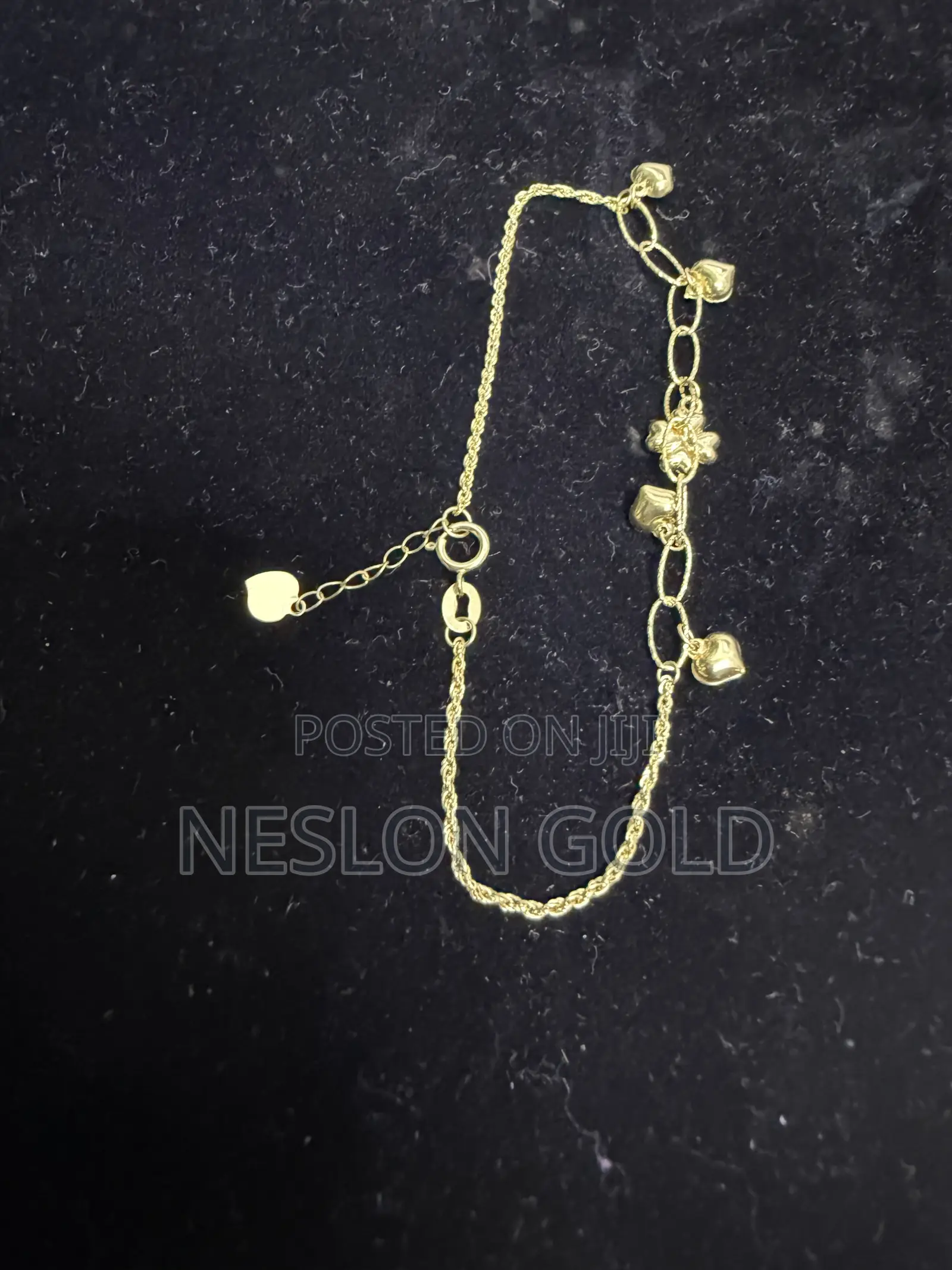 Italy 750 Tested 18karat Gold Bracelet With Danglers