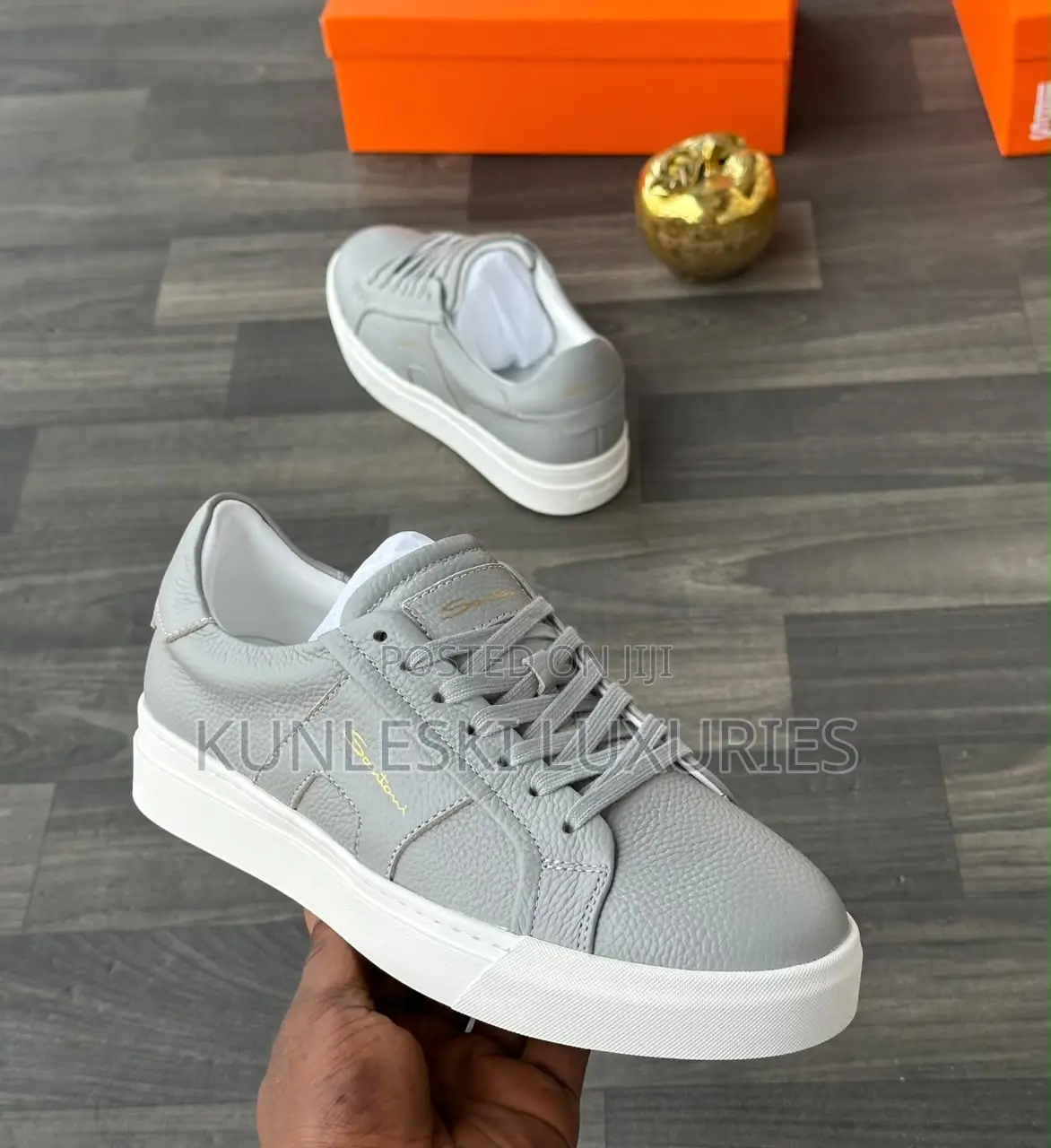 Original Santoni Calf Leather Sneakers