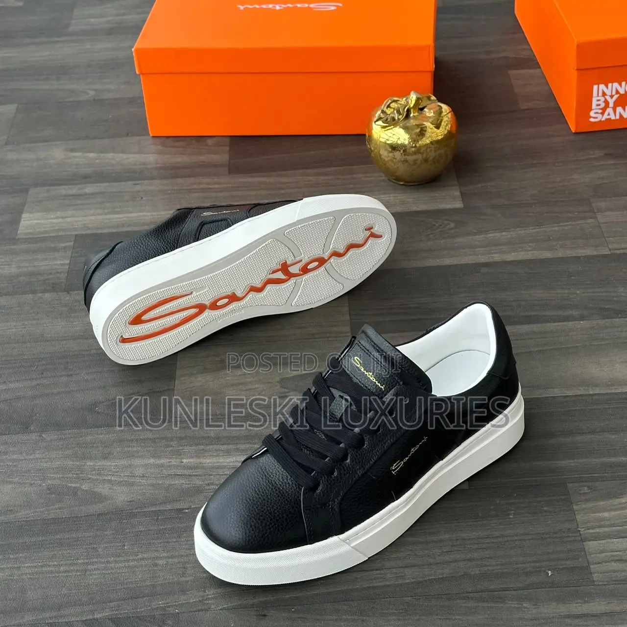 Original Santoni Calf Leather Sneakers