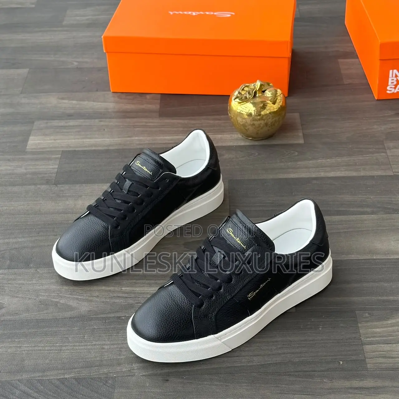 Original Santoni Calf Leather Sneakers