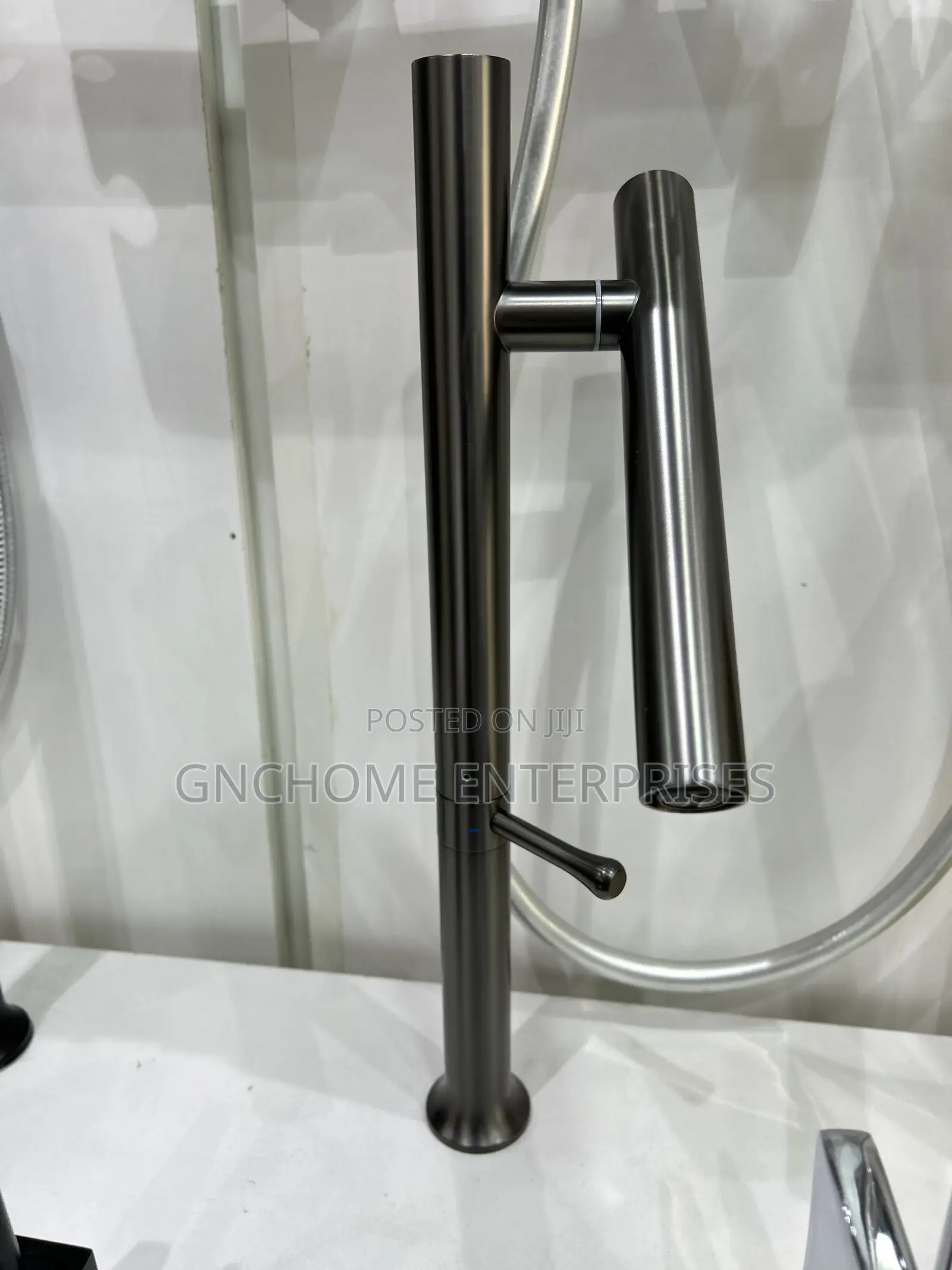 Basin Water Mixer Tap Long Gray