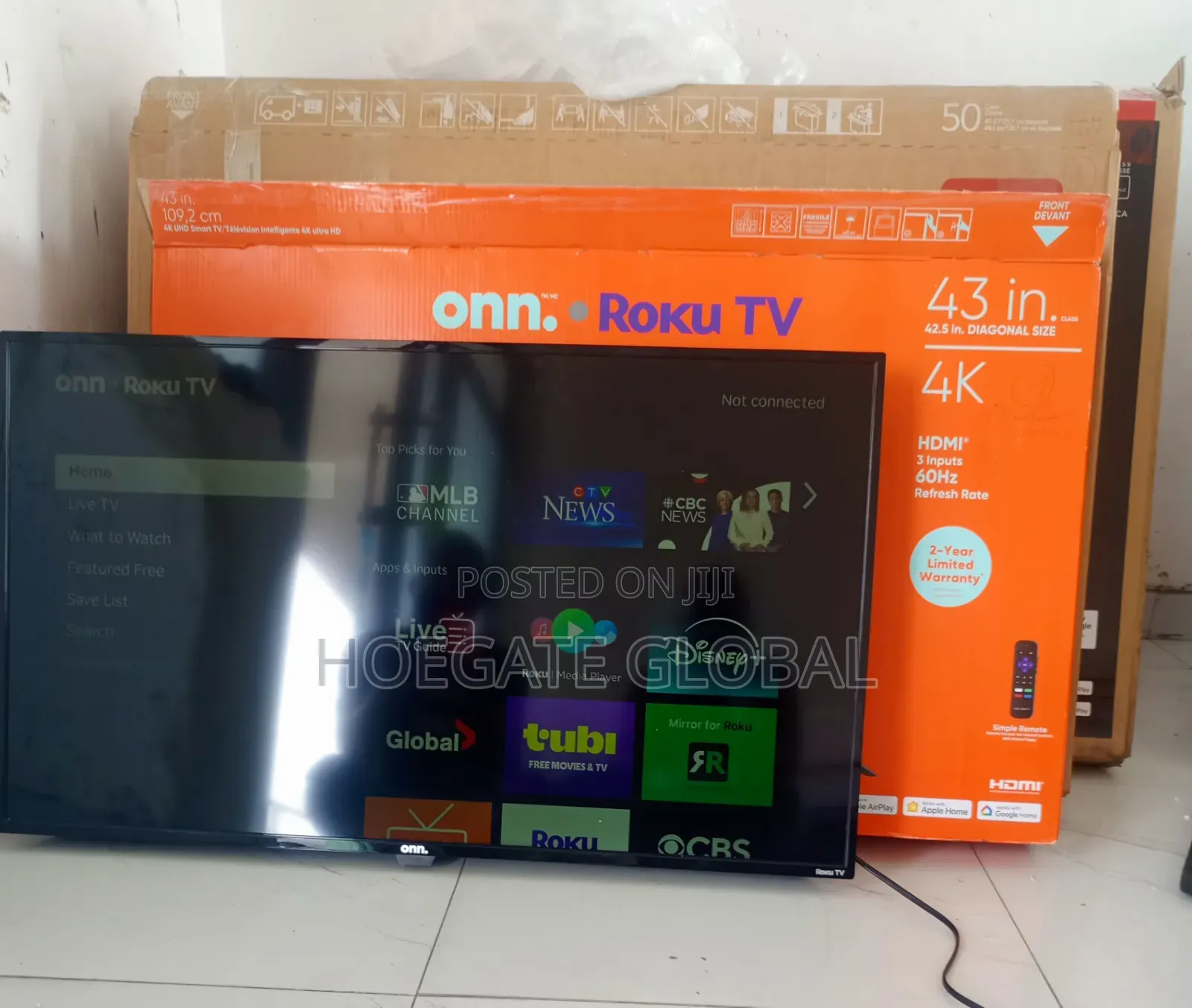 Foreign Used Onn. 43" Uhd Led Roku Smart Tv