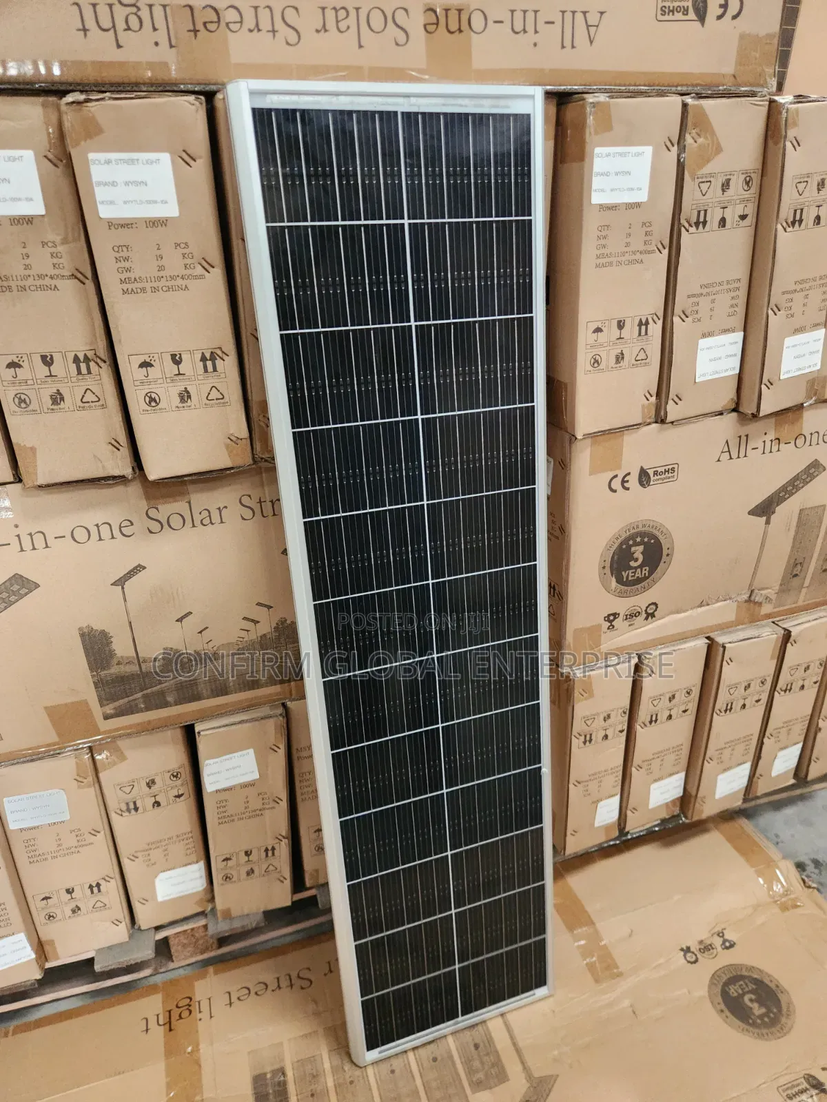 150w Powerful All in One Solar Industrial Street Light