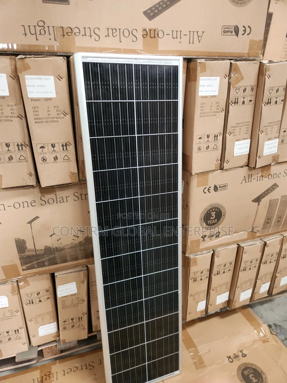 Powerful All in One Industrial Solar Street Light 150w / 14 Eyes