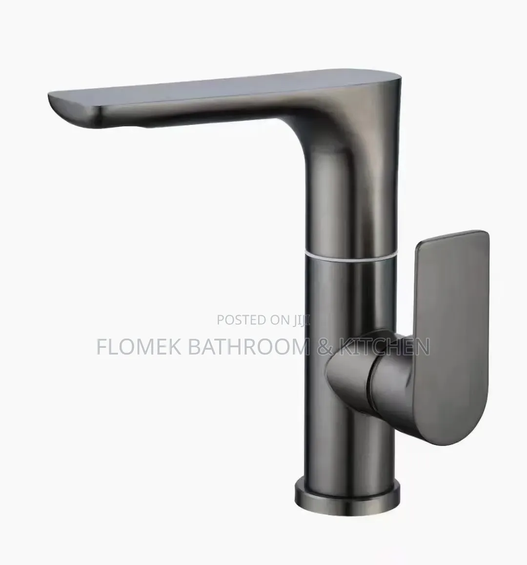 Elegant Dark Grey Stainless Steel Washbasin Faucet – Premium Quality