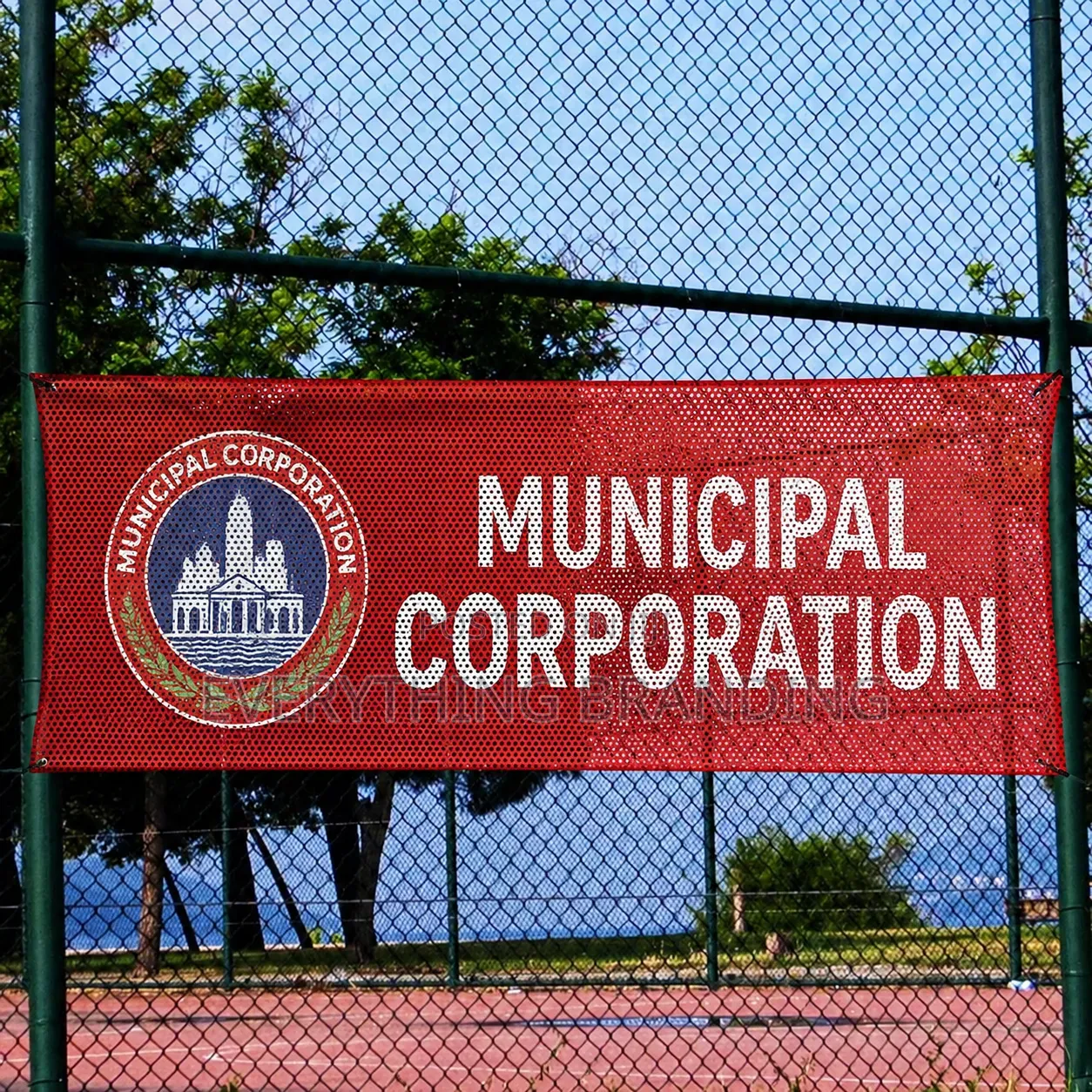 Outdoor Municipal Project Mesh Banner Printing 6x2ft Signage