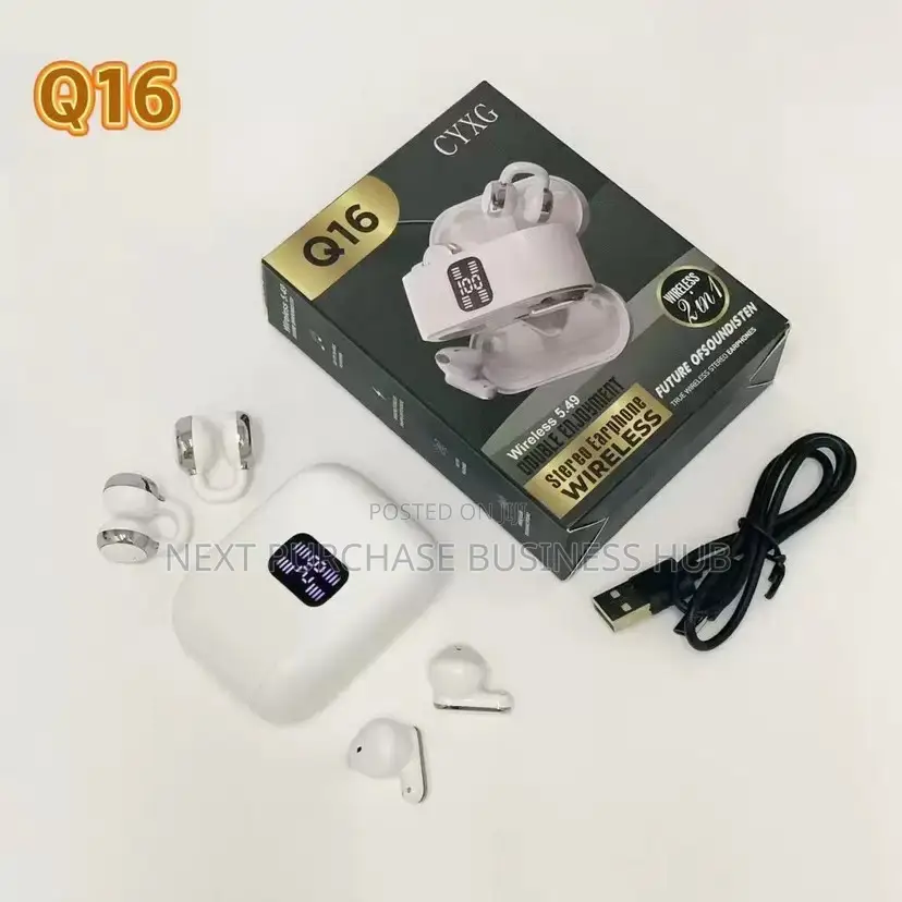 2 in 1 Q16 Wireless Earbuds – Clear Sound, Smart Display