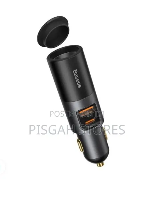 Baseus Car Charger With Cigarette Lighter Expansion Port U+C 120w