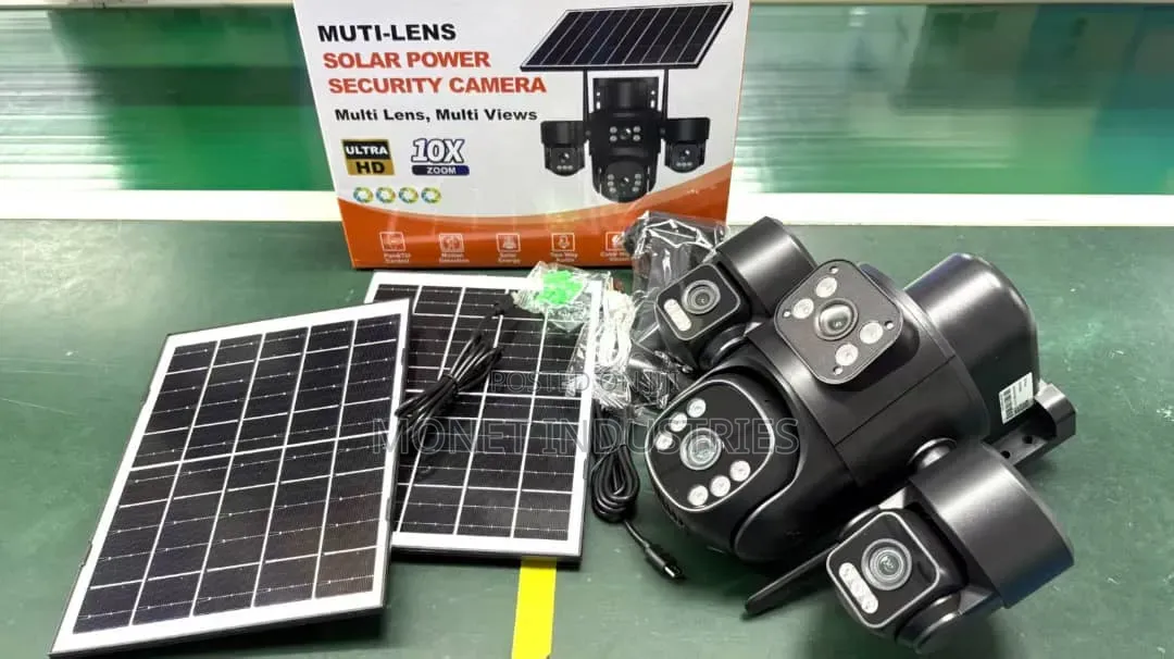 12mp Solar Powered CCTV Camera 4lens Solar PTZ Camera