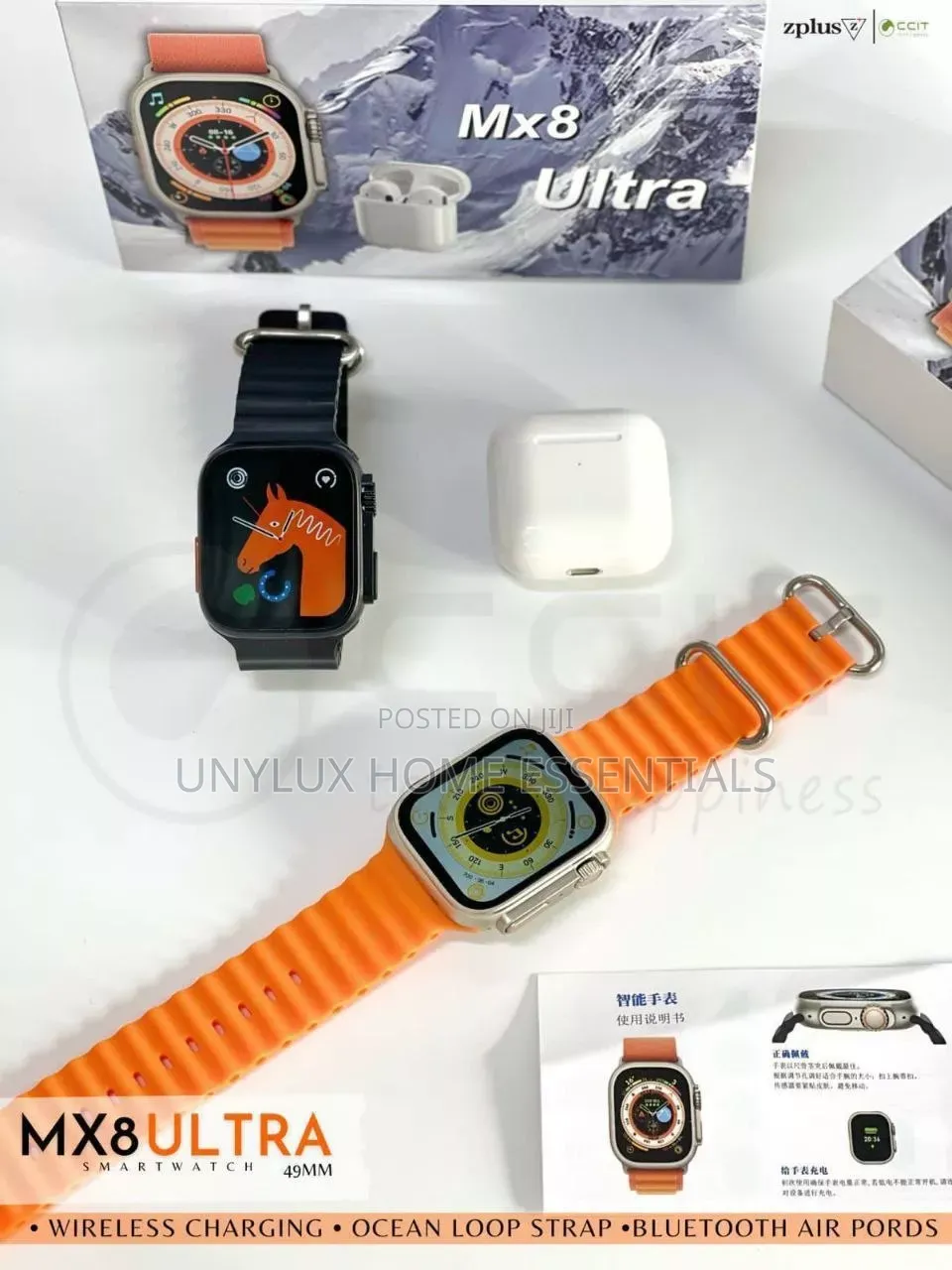 Mx8 Ultra Smart Watch With Ear Pod