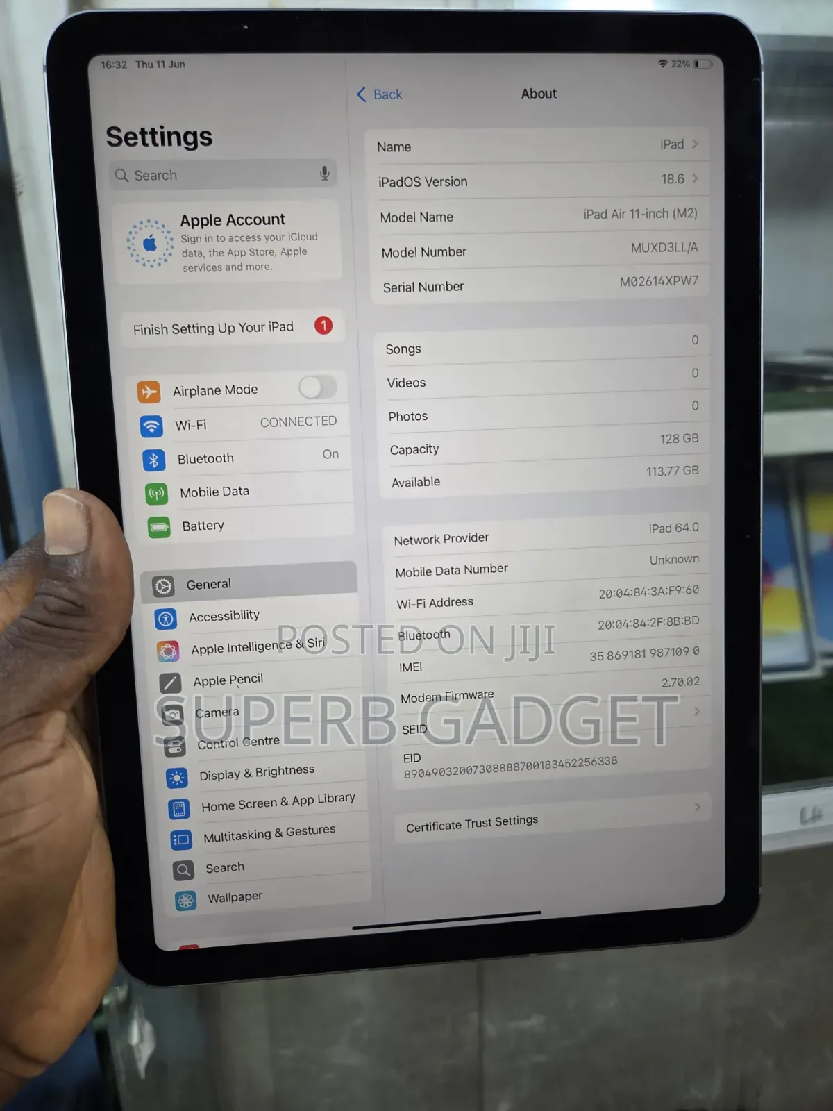 Apple iPad Air 11 (2024) 128 GB Black