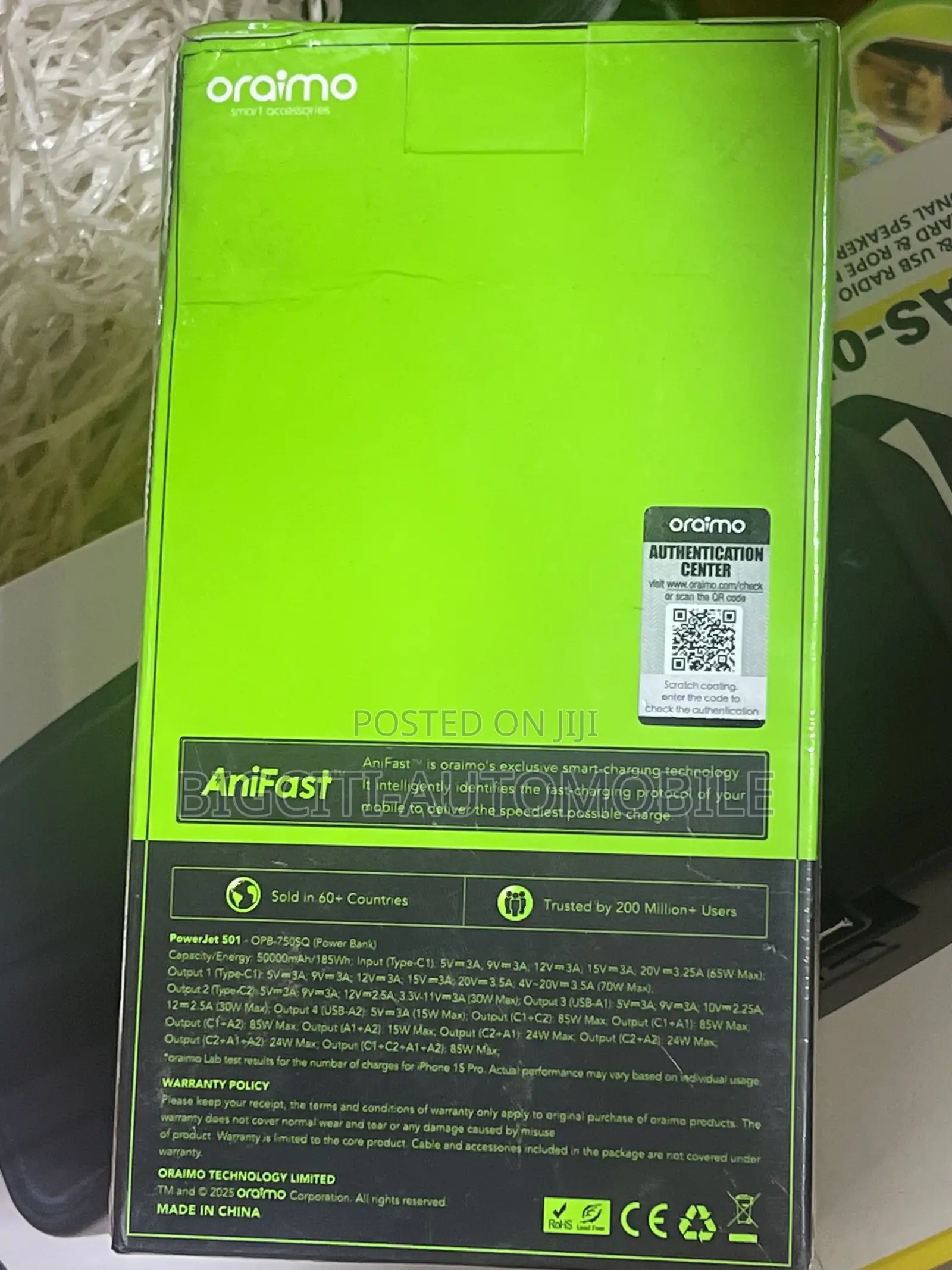 Oraimo Powerjet 501 Power Bank – 50,000mah | 85w Ultra Fast Charging