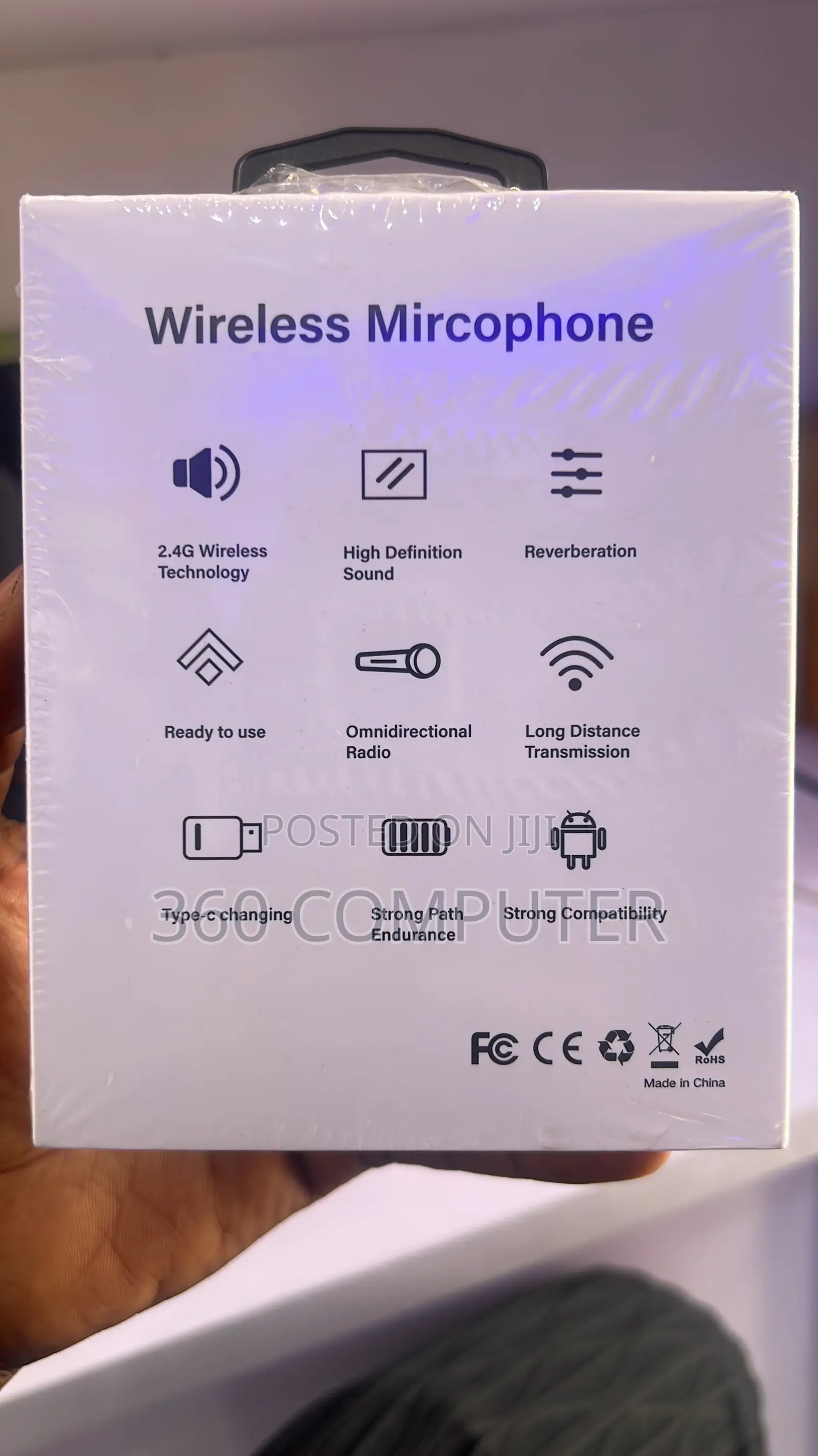  Dual Noise Cancelling Wireless Microphone 2 in 1 Receiver