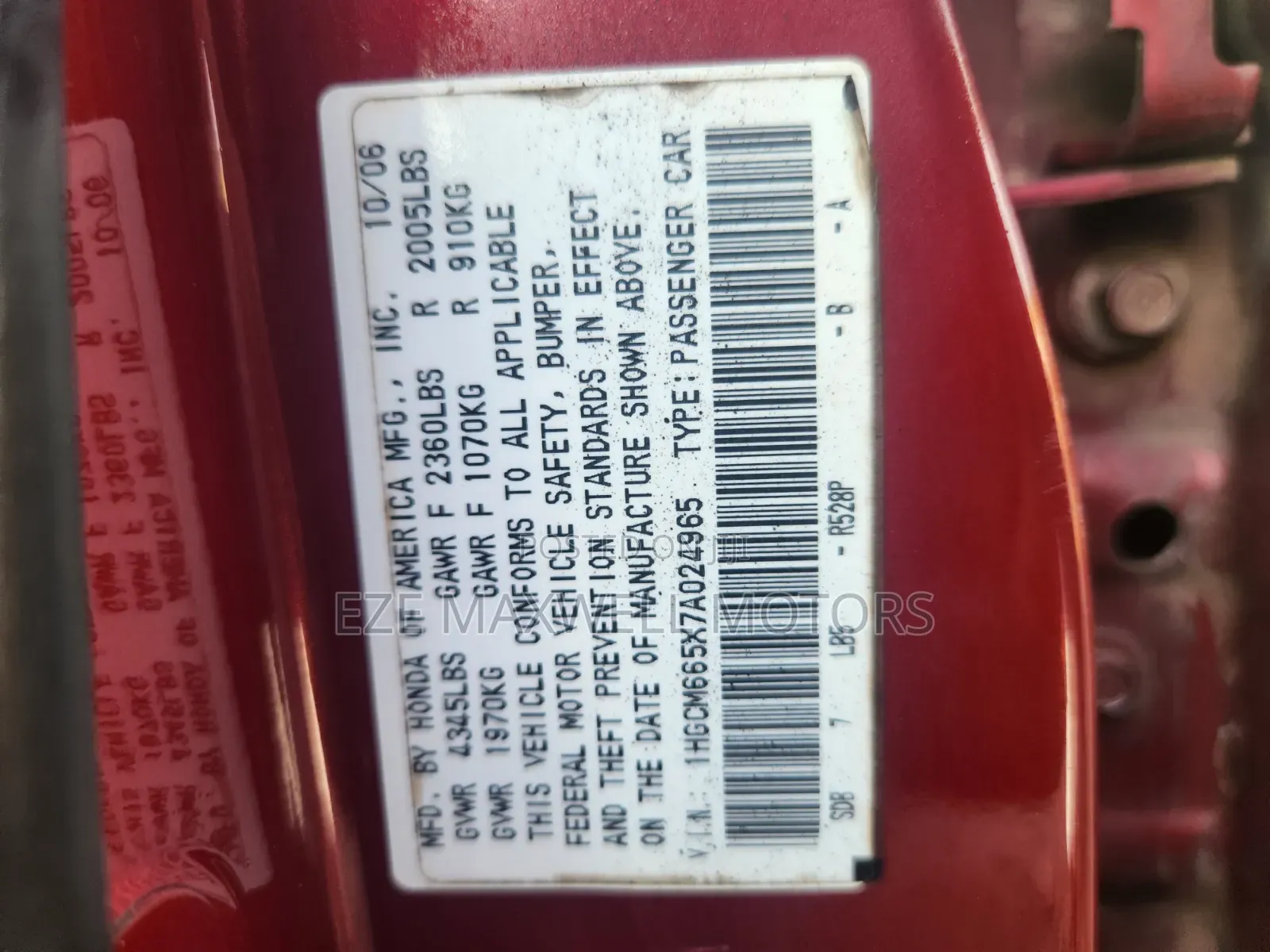 Honda Accord 2007 Red