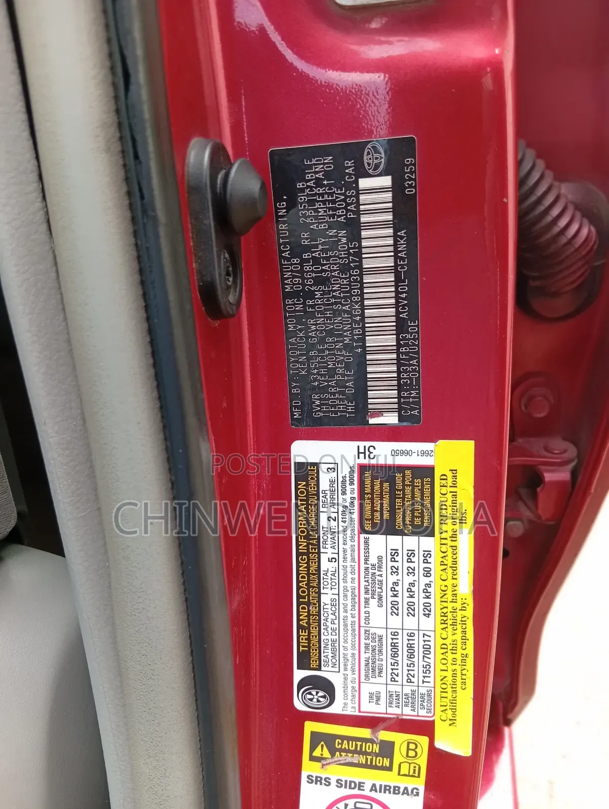 Toyota Camry 2009 Red