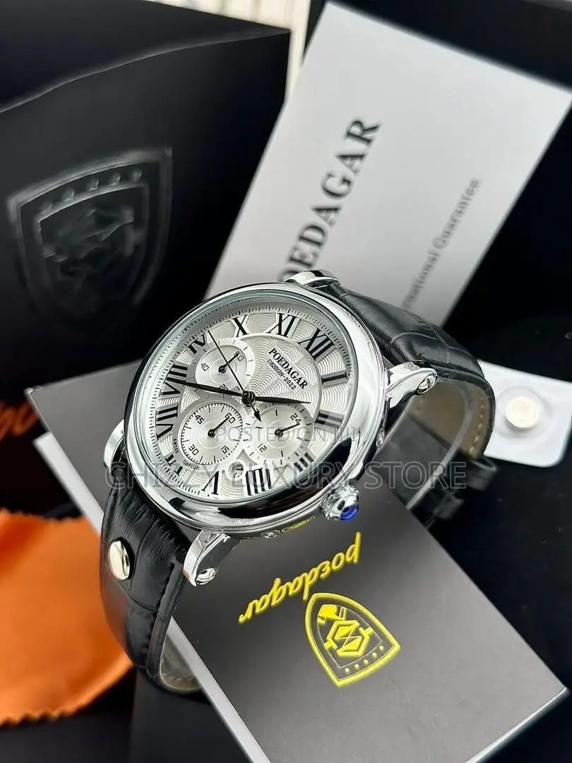 Poedagar Quality Men Genuine Leather Wristwatch