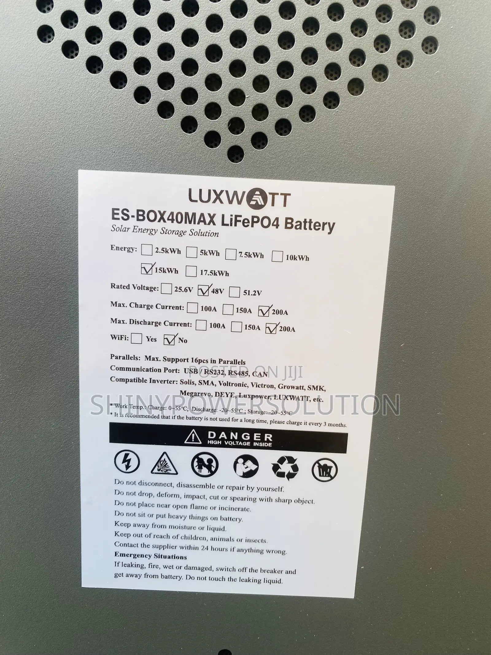 15kwh Lithium Battery Luxwatt
