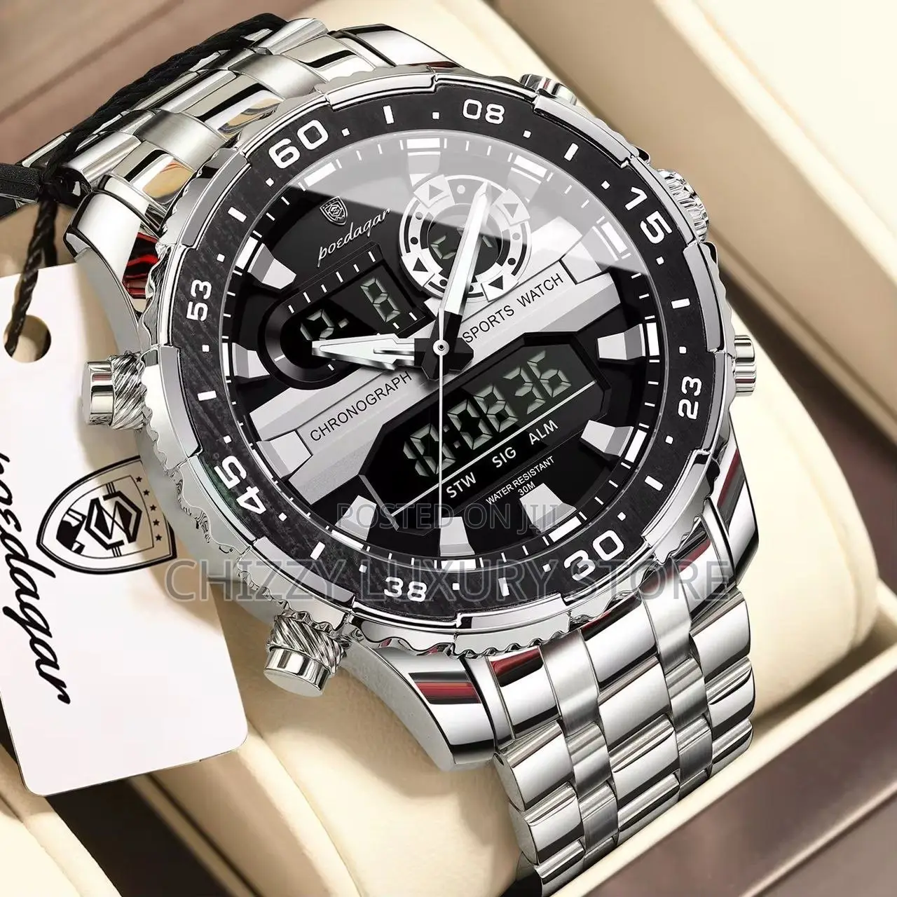 Poedagar Quality Men Chain Strap Wristwatch