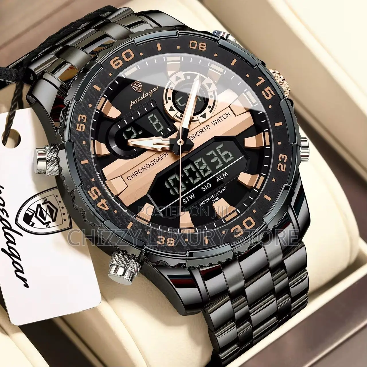 Poedagar Quality Men Chain Strap Wristwatch