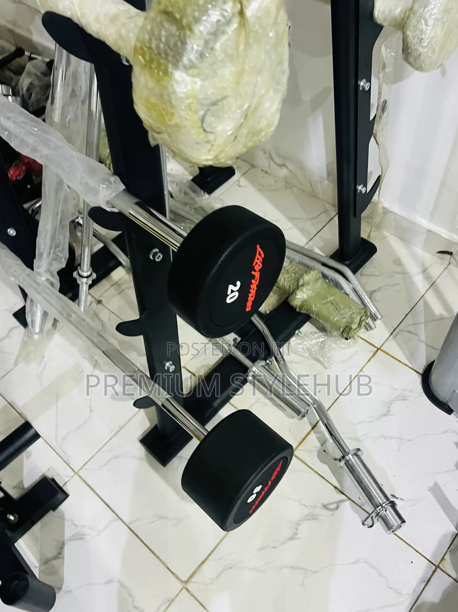 Fixed Olympic Rubber Dumbbell Rack