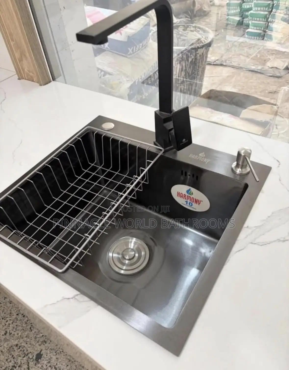 England Black 50cm Complete Kitchen Sink With Hot and Cold Mixer Tap