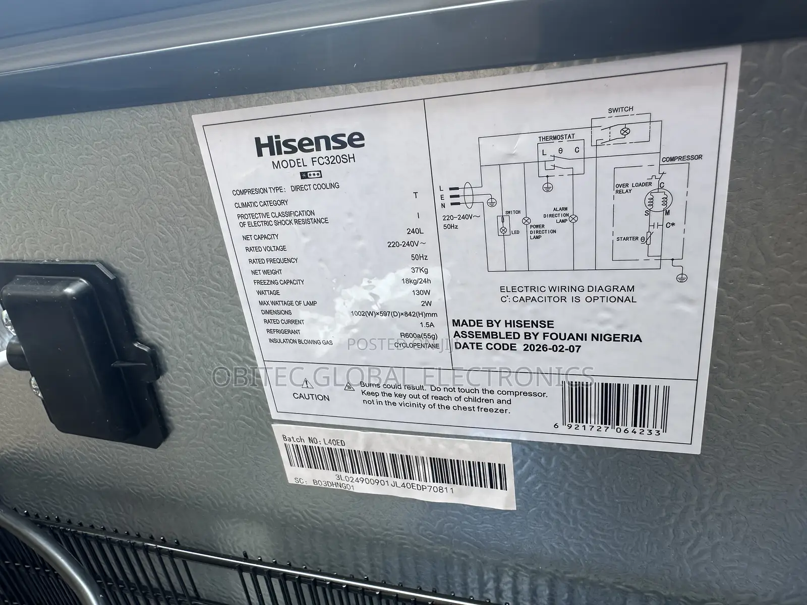 Hisense 240l Chest Freezer