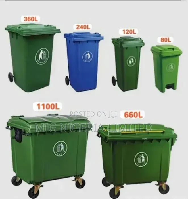 1100l Large Capacity Plastic Waste Bin With Wheel Nigeria Plastics