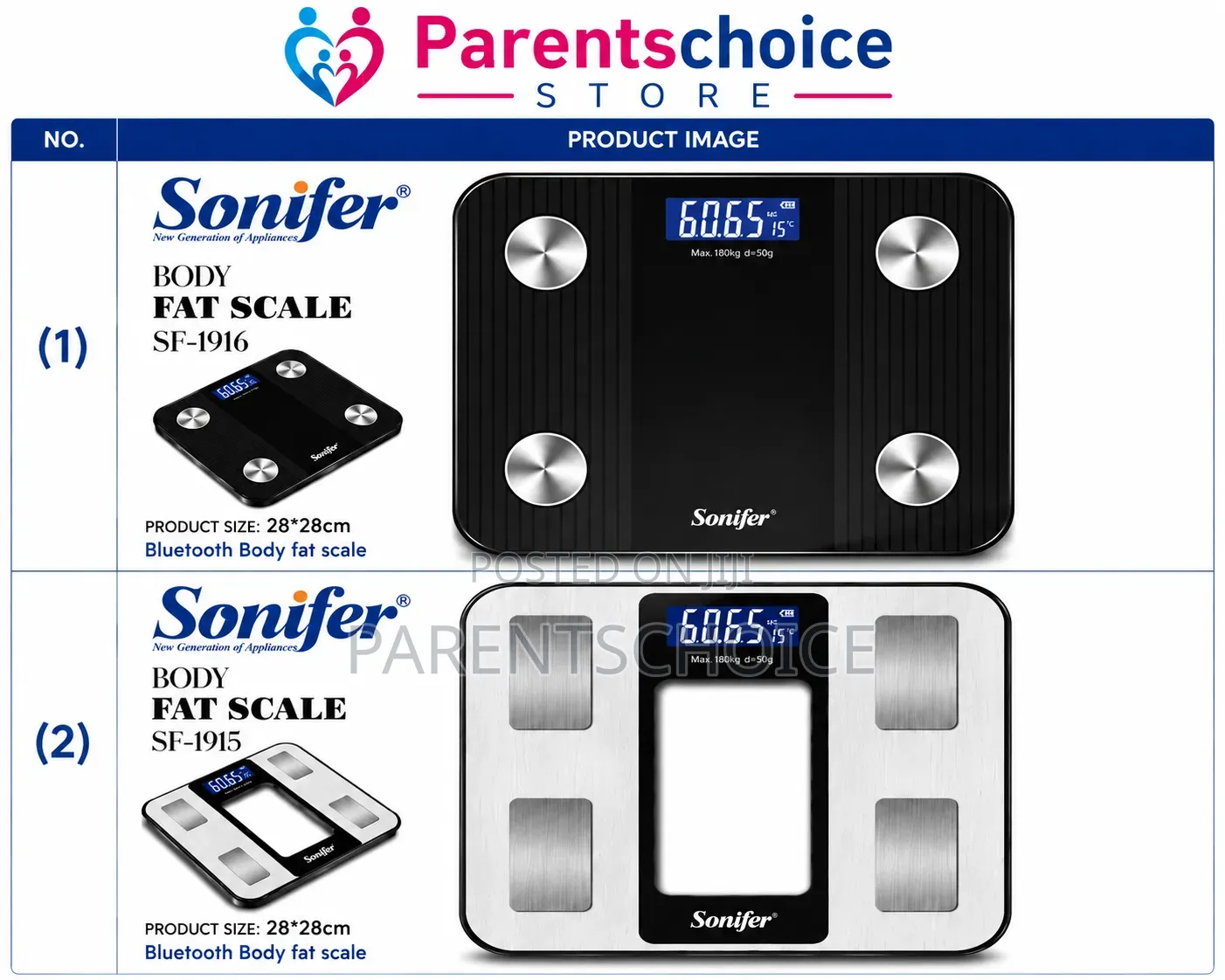 Sonifer Bluetooth Body Fat Scale (Sf-1915 Sf-1916)