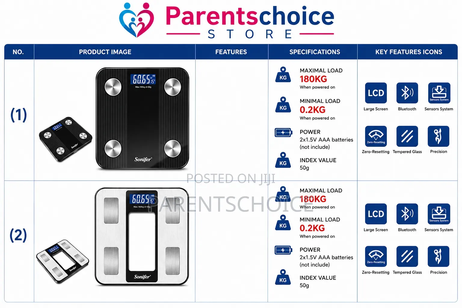 Sonifer Bluetooth Body Fat Scale (Sf-1915 Sf-1916)