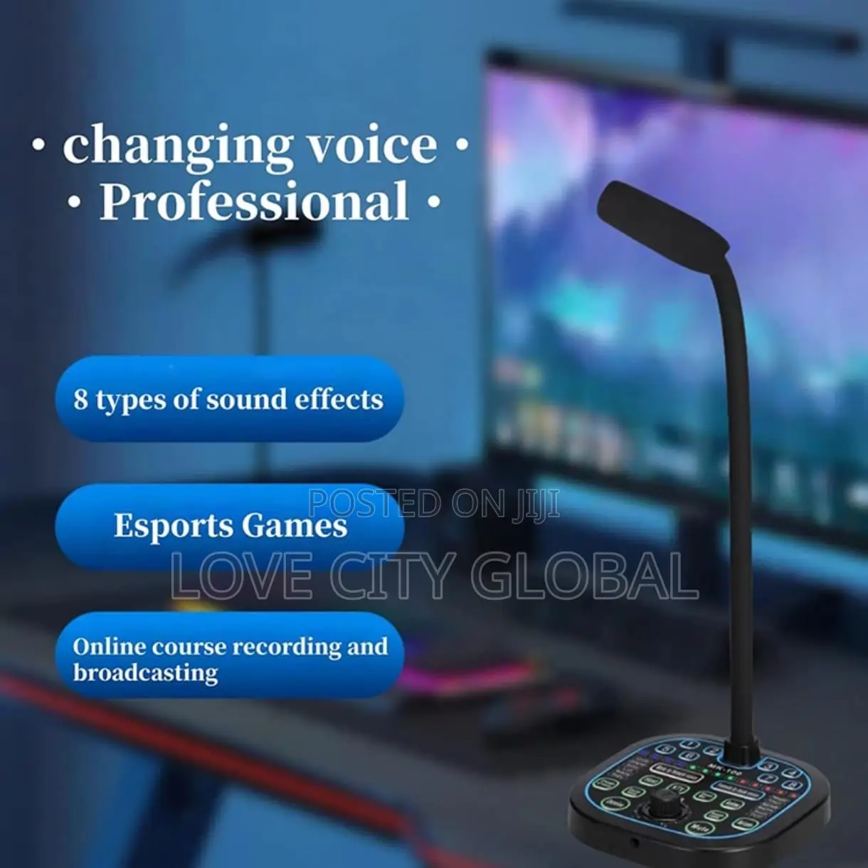 Soundcard Condenser Microphone Mk100 Voice Changer Anc, One-Click Mute