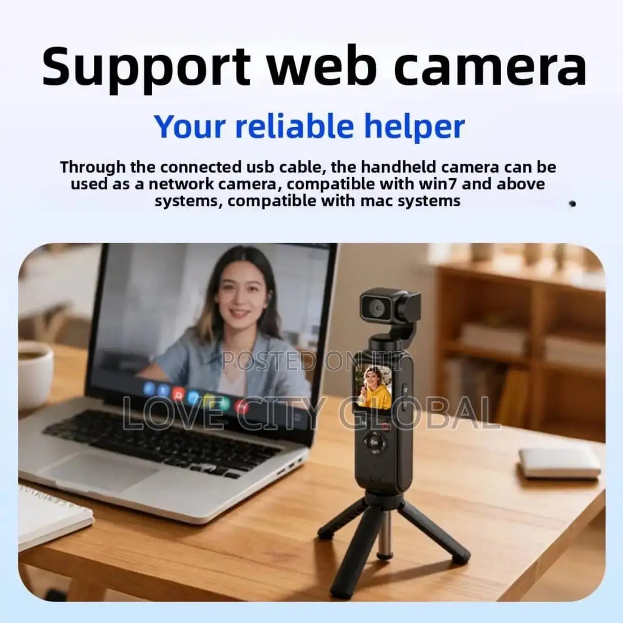 Touchscreen Vlog Hd Pocket Camera Smart Face Tracking 330° Rotation