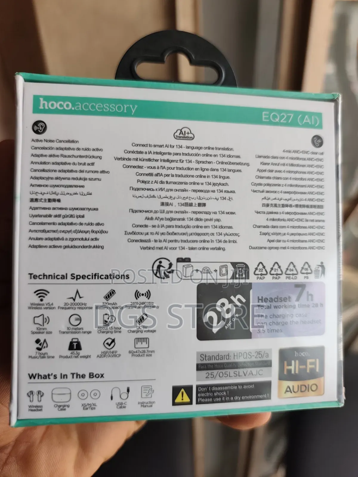 Hoco Eq27 Al Translation Anc+Enc Bluetooth Earbud