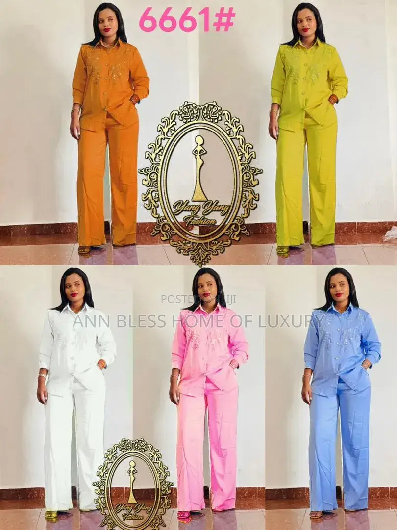 Women Embedded Shirt and Palazzo Pants Co Ord Set