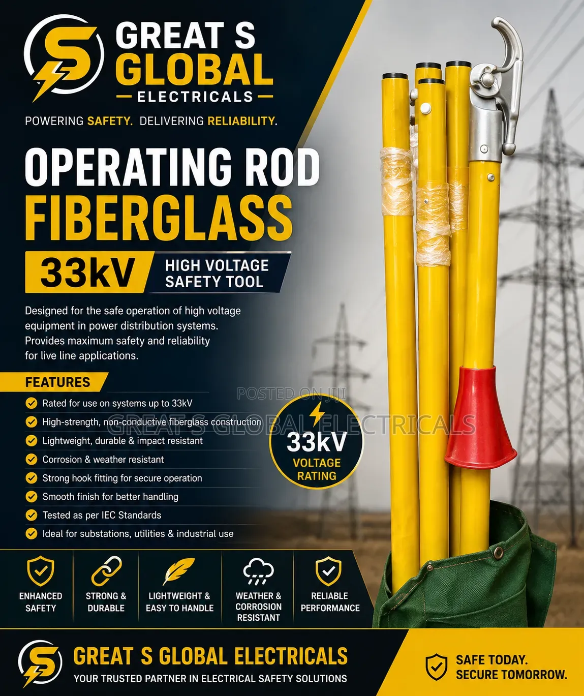 33kv Fiberglass Operating Rod