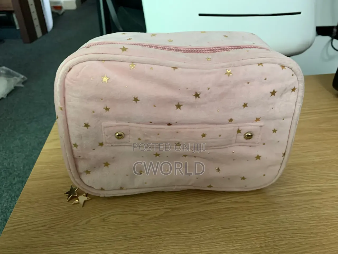 Velvet Star Cosmetic Bag – Blush Pink + Gold