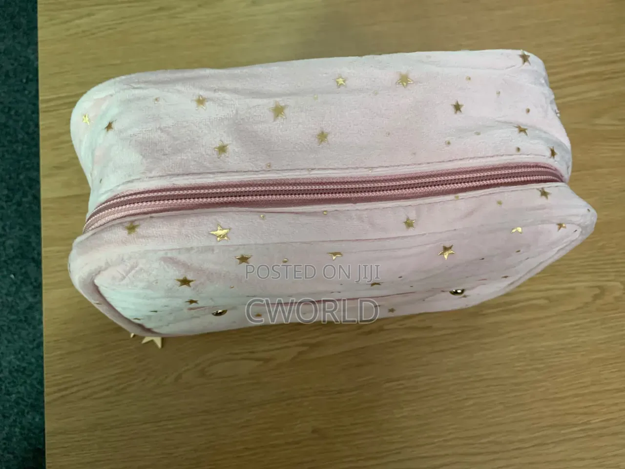 Velvet Star Cosmetic Bag – Blush Pink + Gold