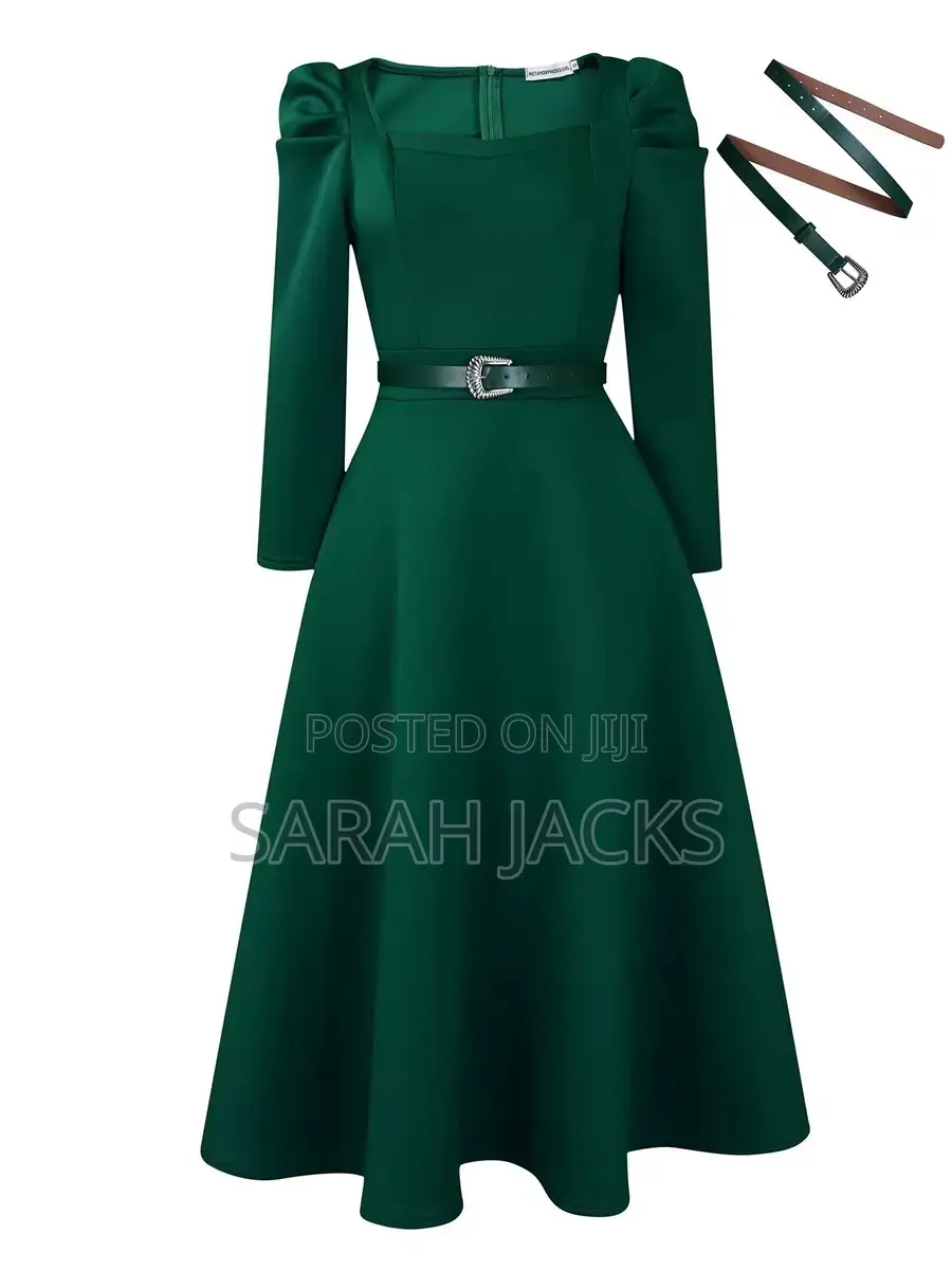 Emerald Green Flare Dress 