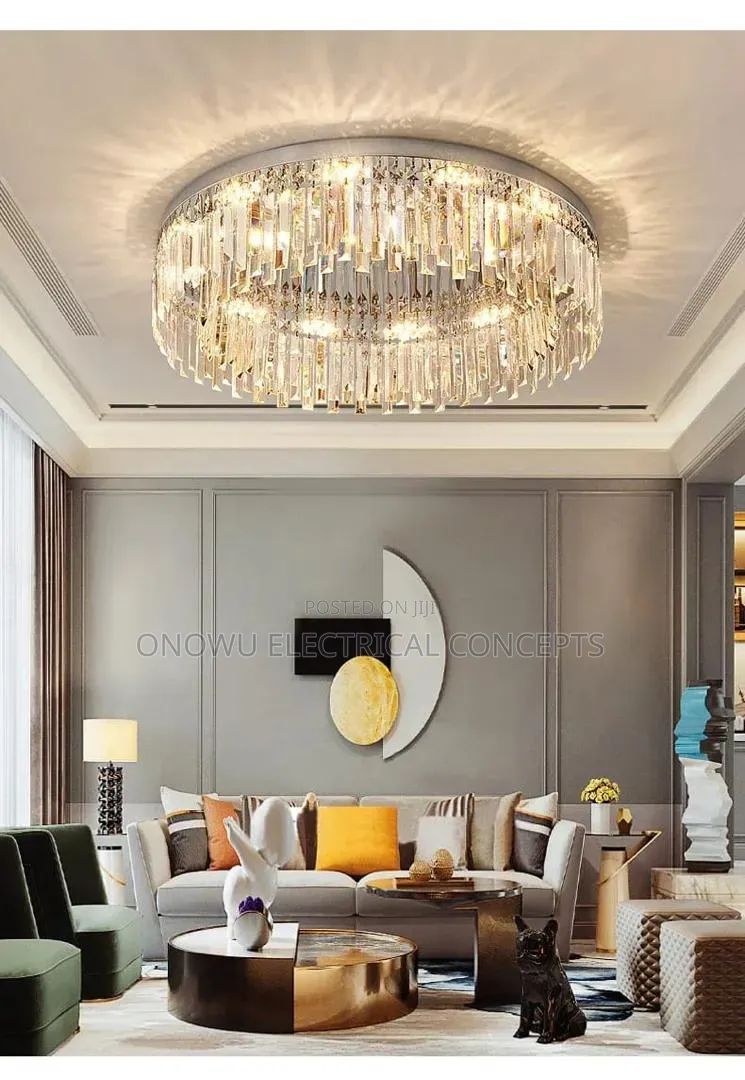 Modern Luxury Crystal Led Ceiling Lamp Lustrous Indoor Lighting