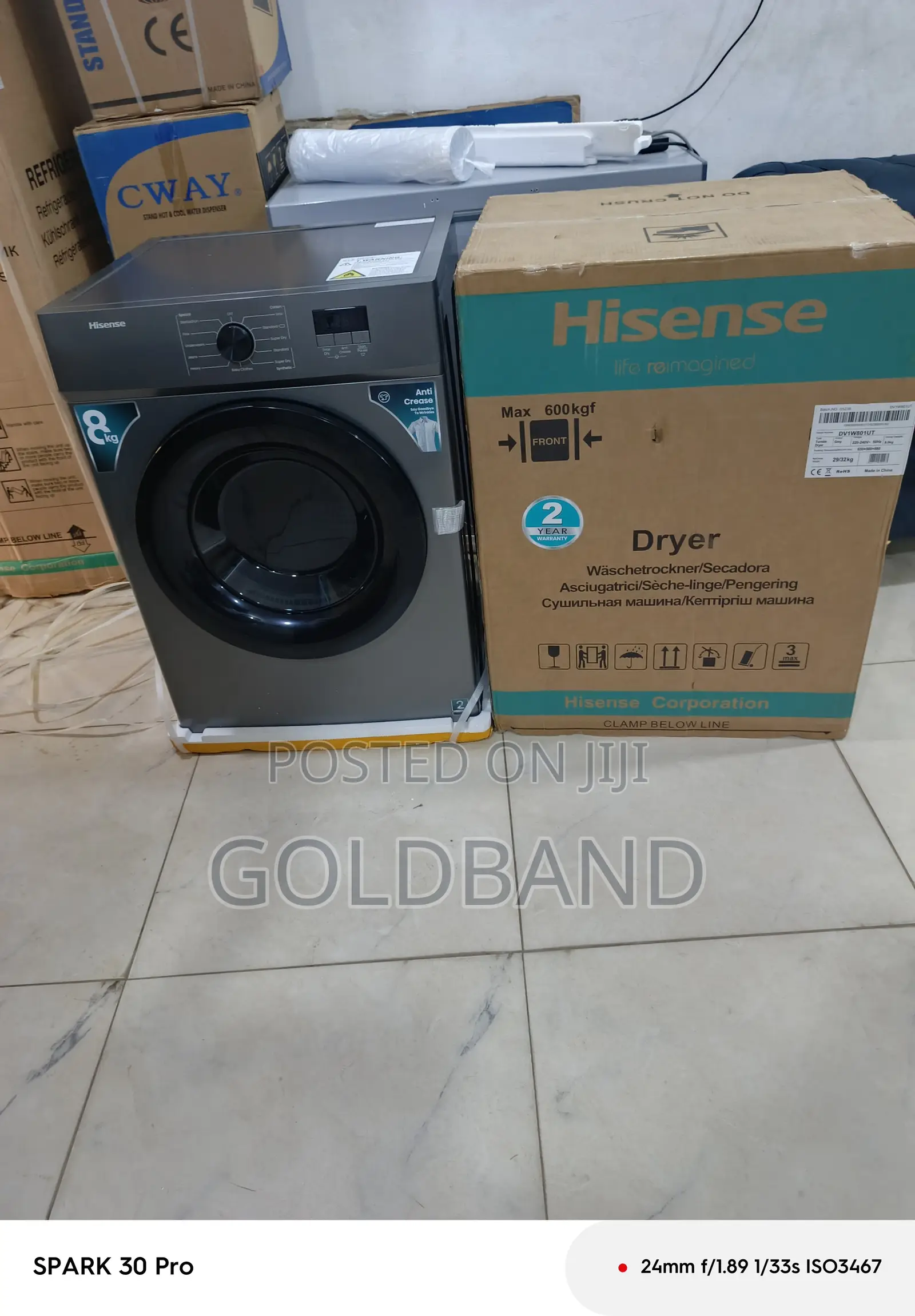 Hisense 8kg Dryer With Anti-Crease Function