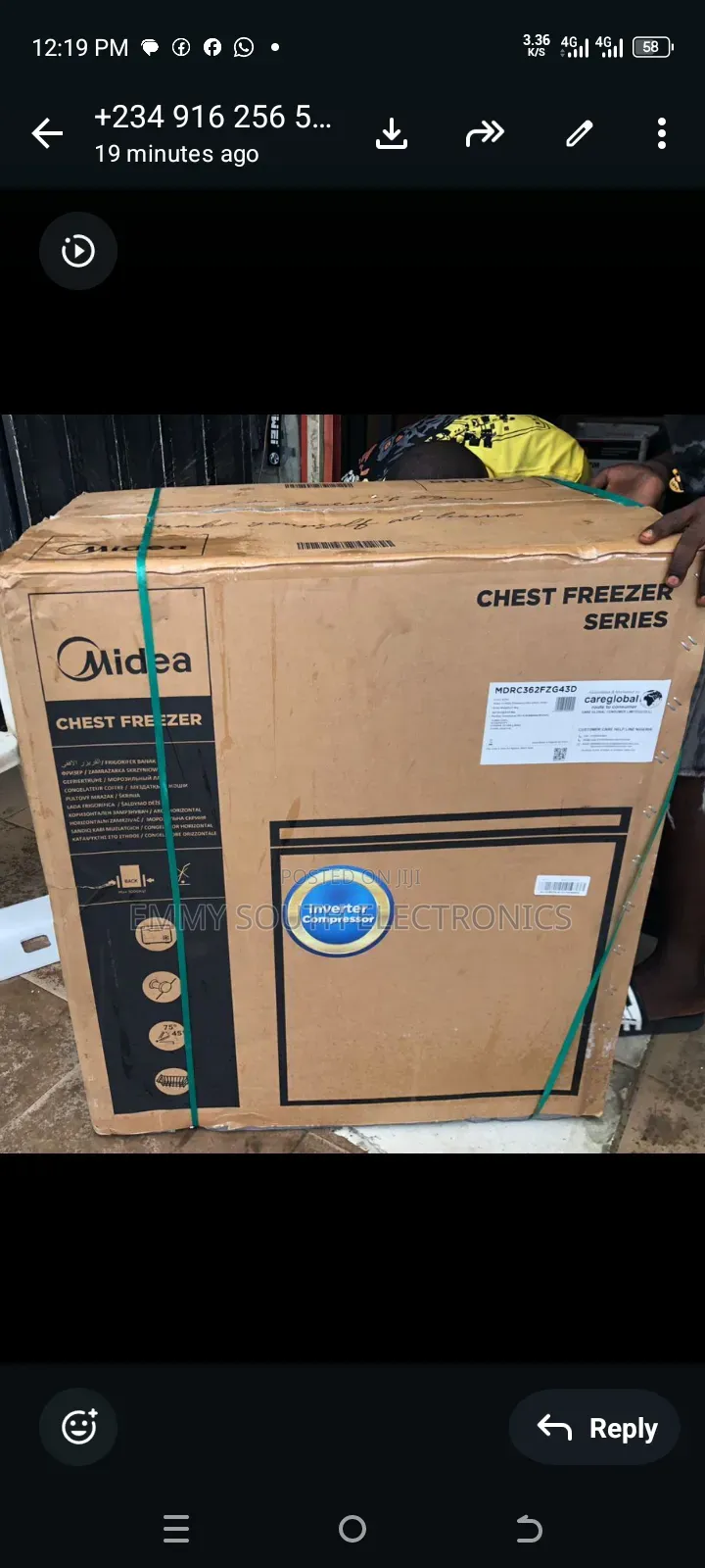 Midea Inverter Chest Deep Freezer 200 Liters
