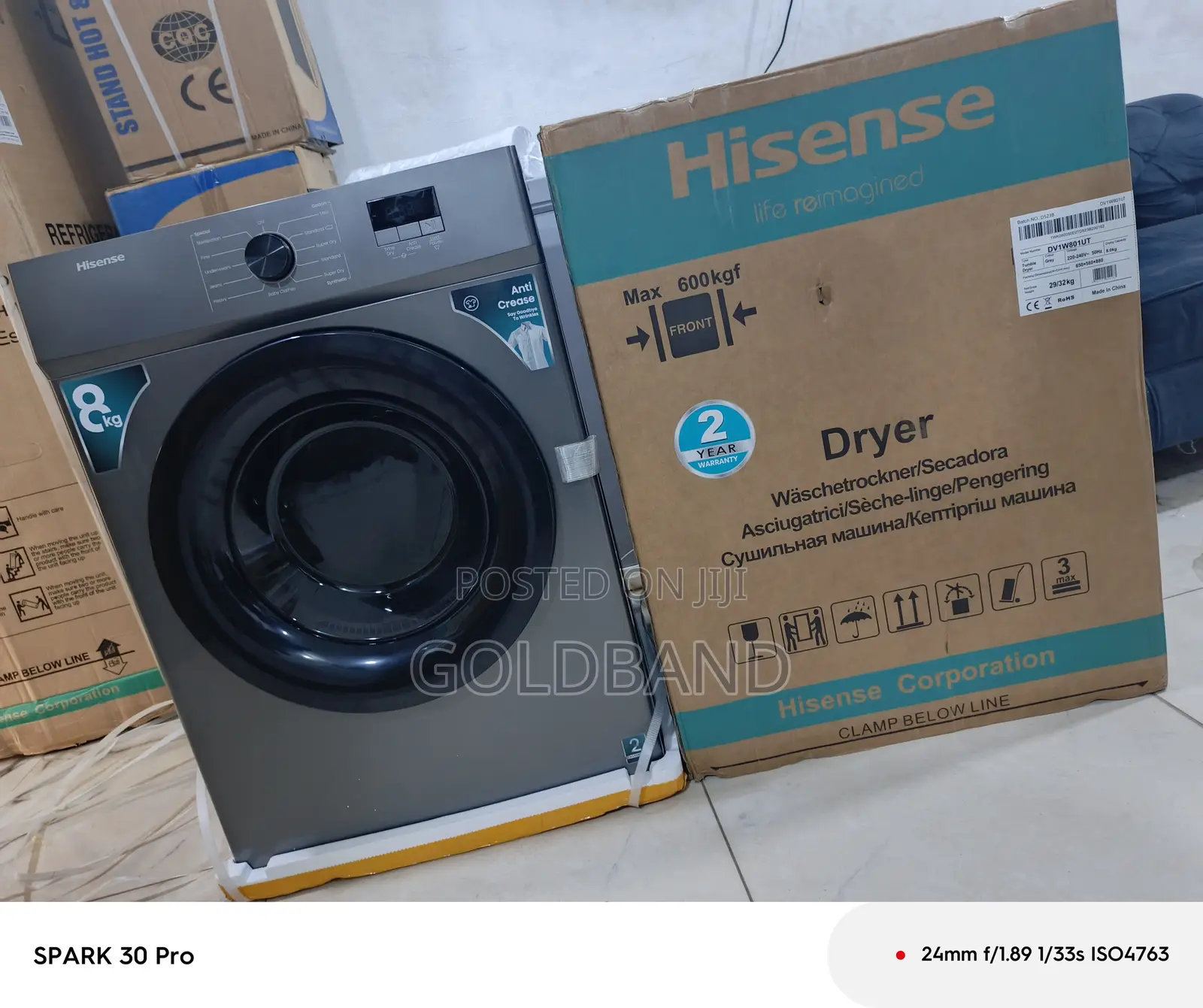 Hisense Dv1w801ut Dryer With 12 Drying Programs