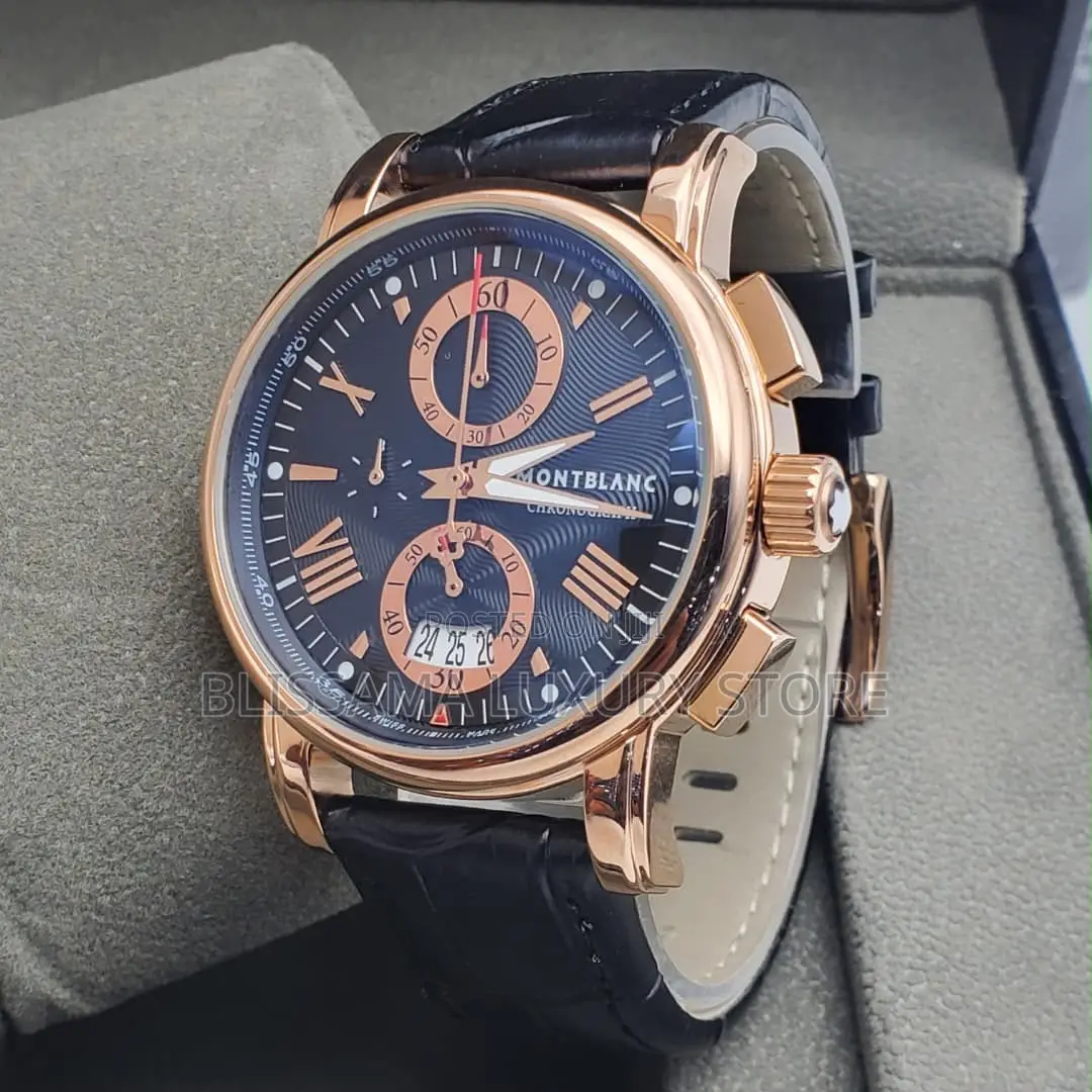 Montblanc Luxury Men Leather Wristwatch – Stylish, Durable Classy