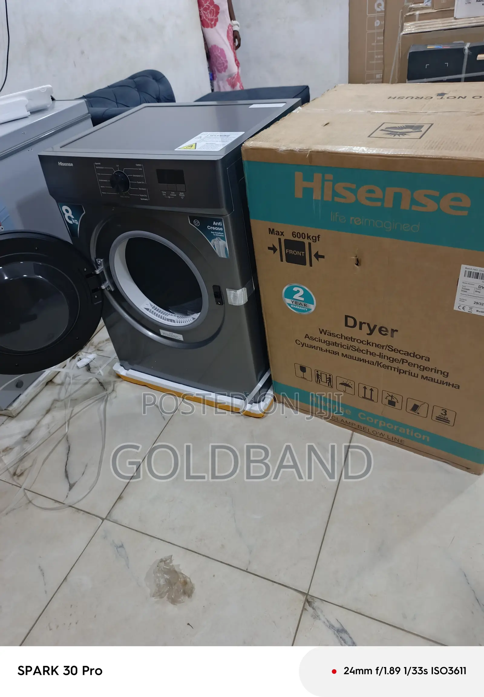 Hisense Dv1w801ut Dryer With Wide Opening Door