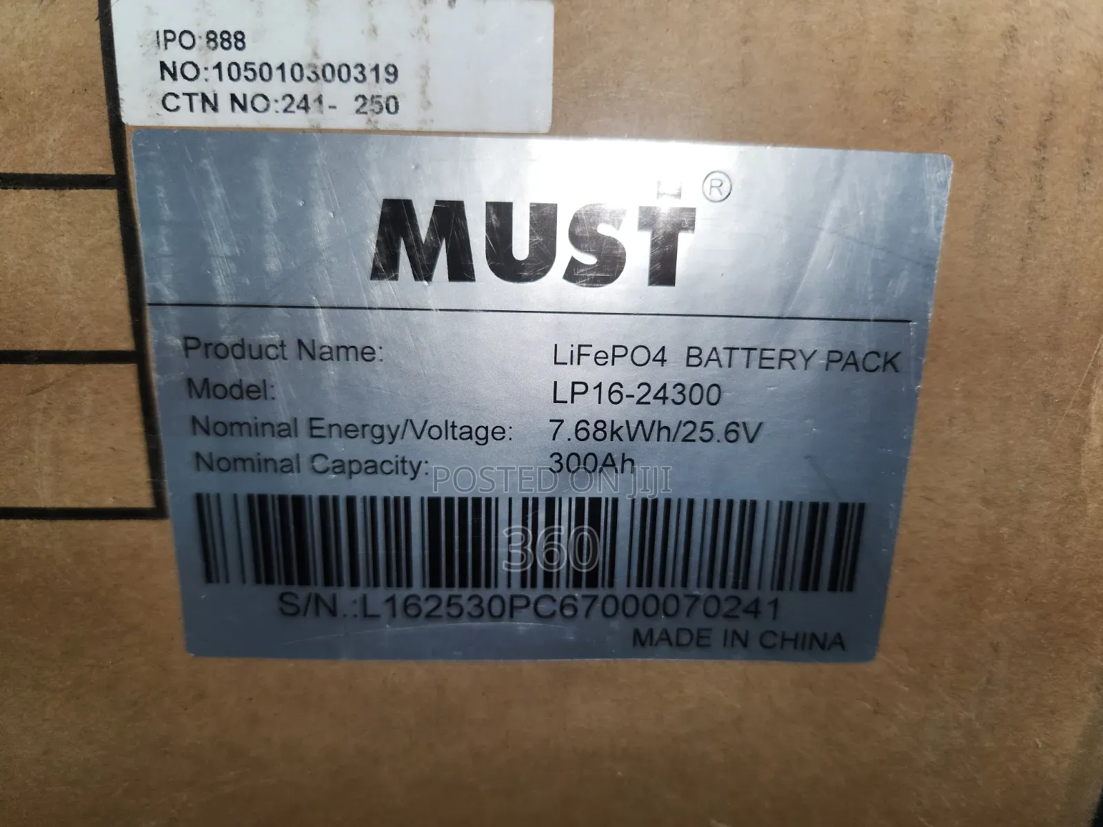Must 7.6kwh 24v 300ah Lithium Ion Battery