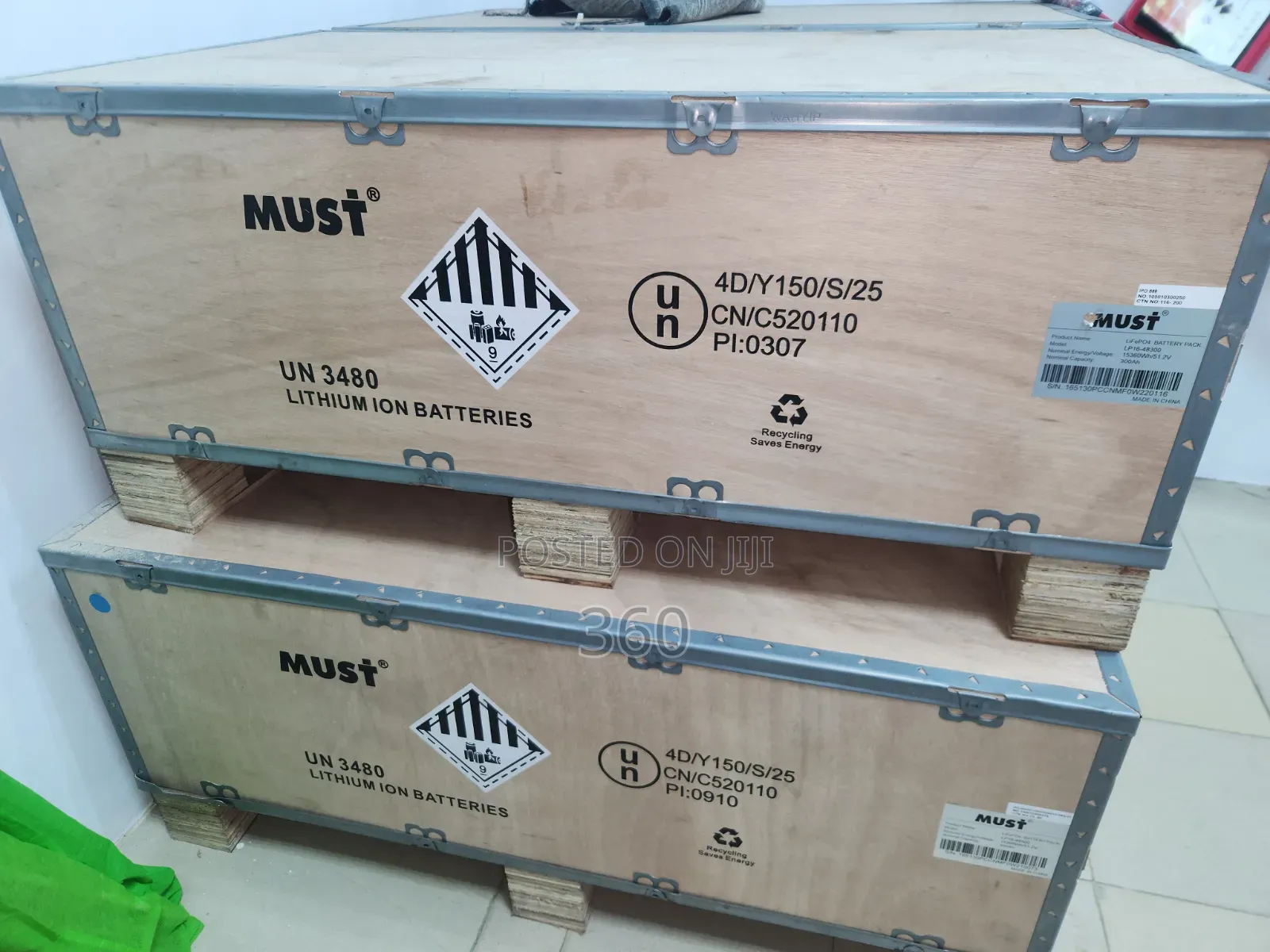 Must 15.3kwh 48v 300ah Lithium Ion Battery