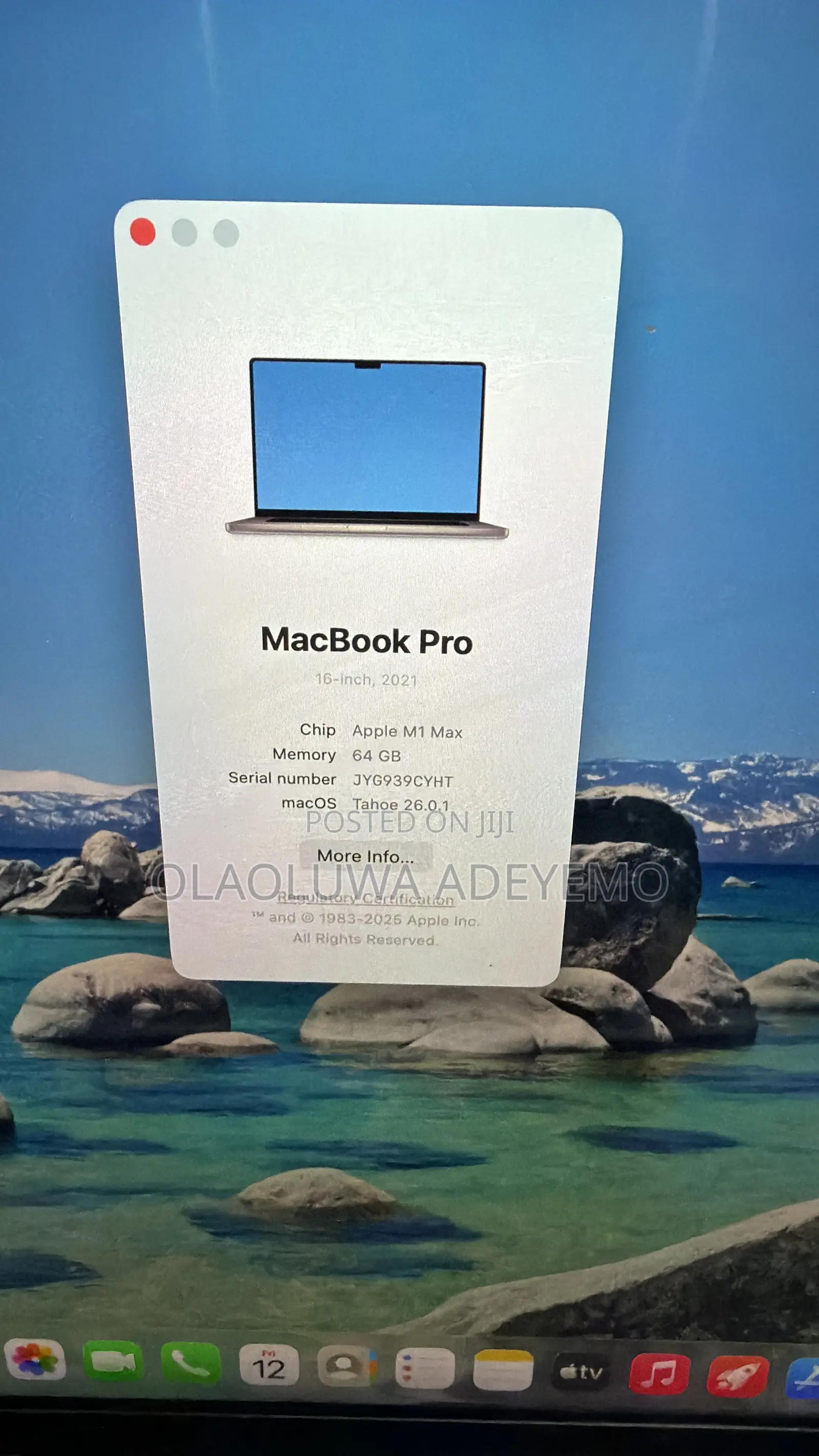 Laptop Apple MacBook Pro 2021 M1 Max 64GB Apple M1 Max SSD 1T