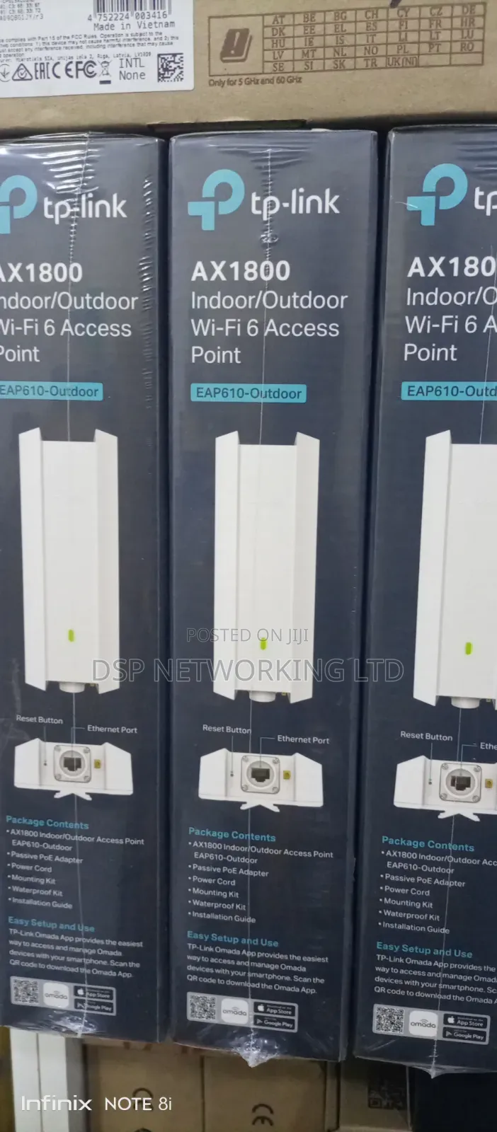 Tp-Link Omada Ax1800 Indoor/Outdoor Wifi 6 Access Point
