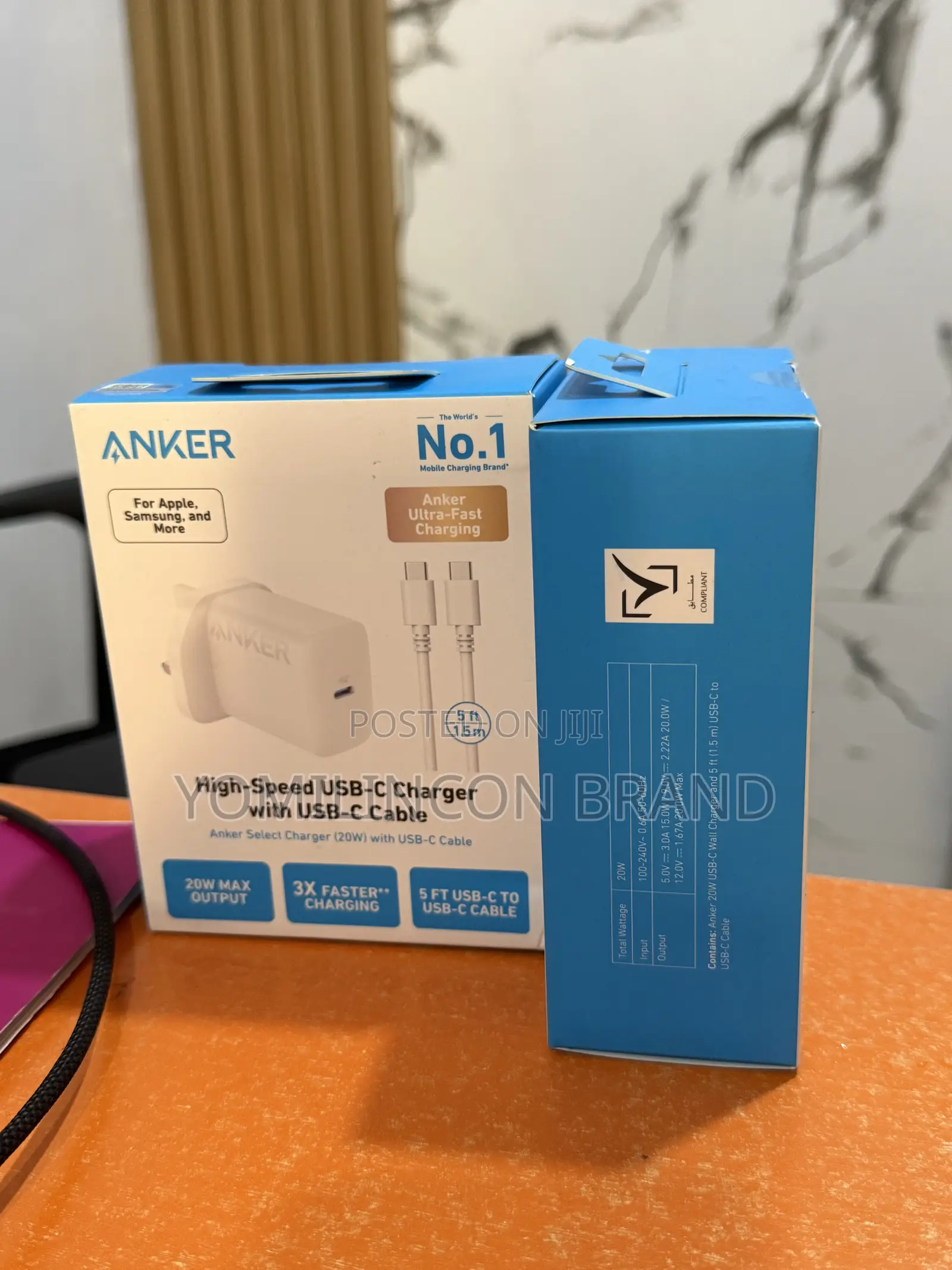 Anker Select Charger (20watt) With 5ft Usb-C Cable - White